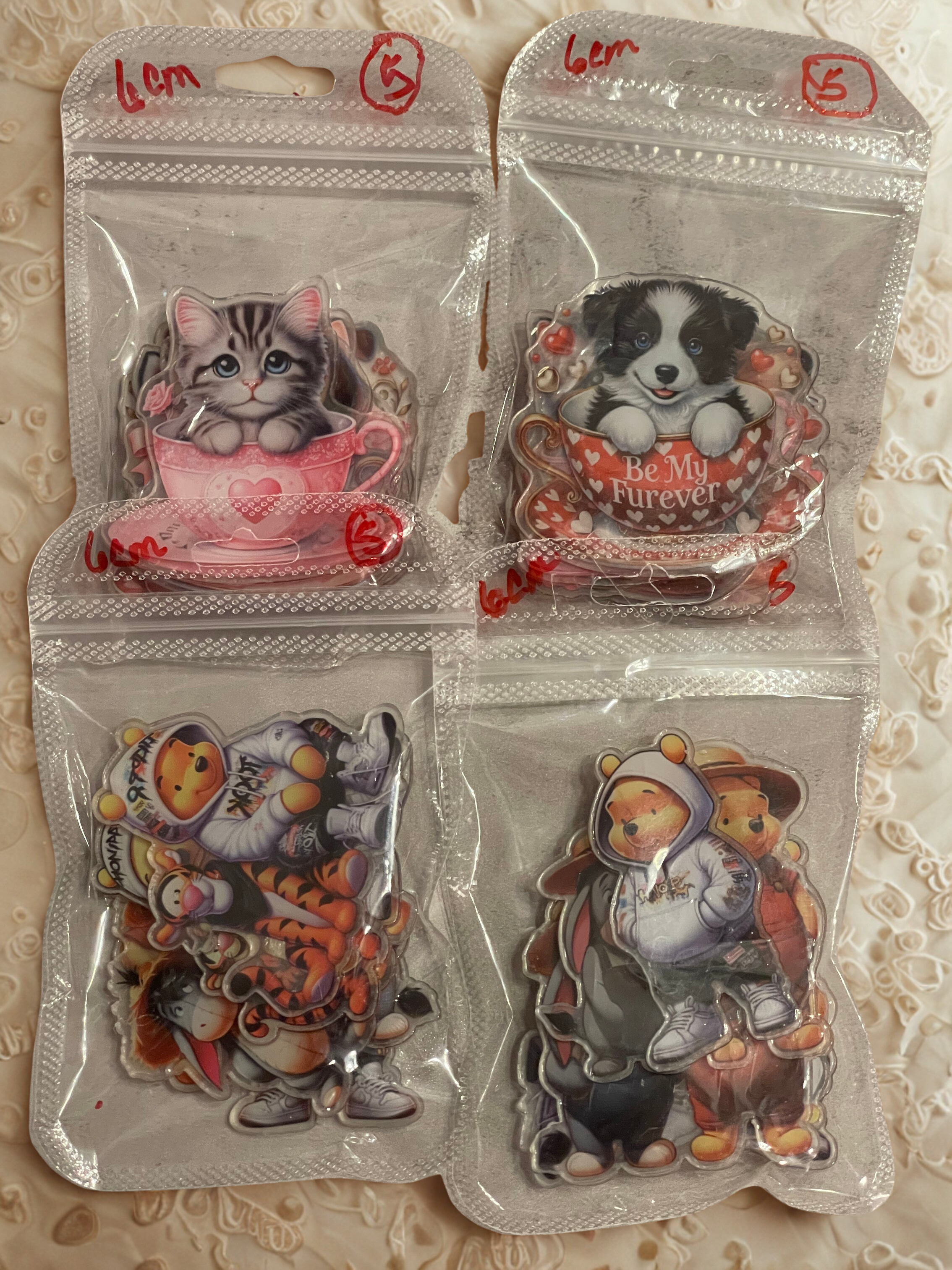 Mixed Acrylic Charms Package - DIY Craft Acrylic Charms in 2cm, 4cm & 6cm Sizes, Jewelry & Craft Supply