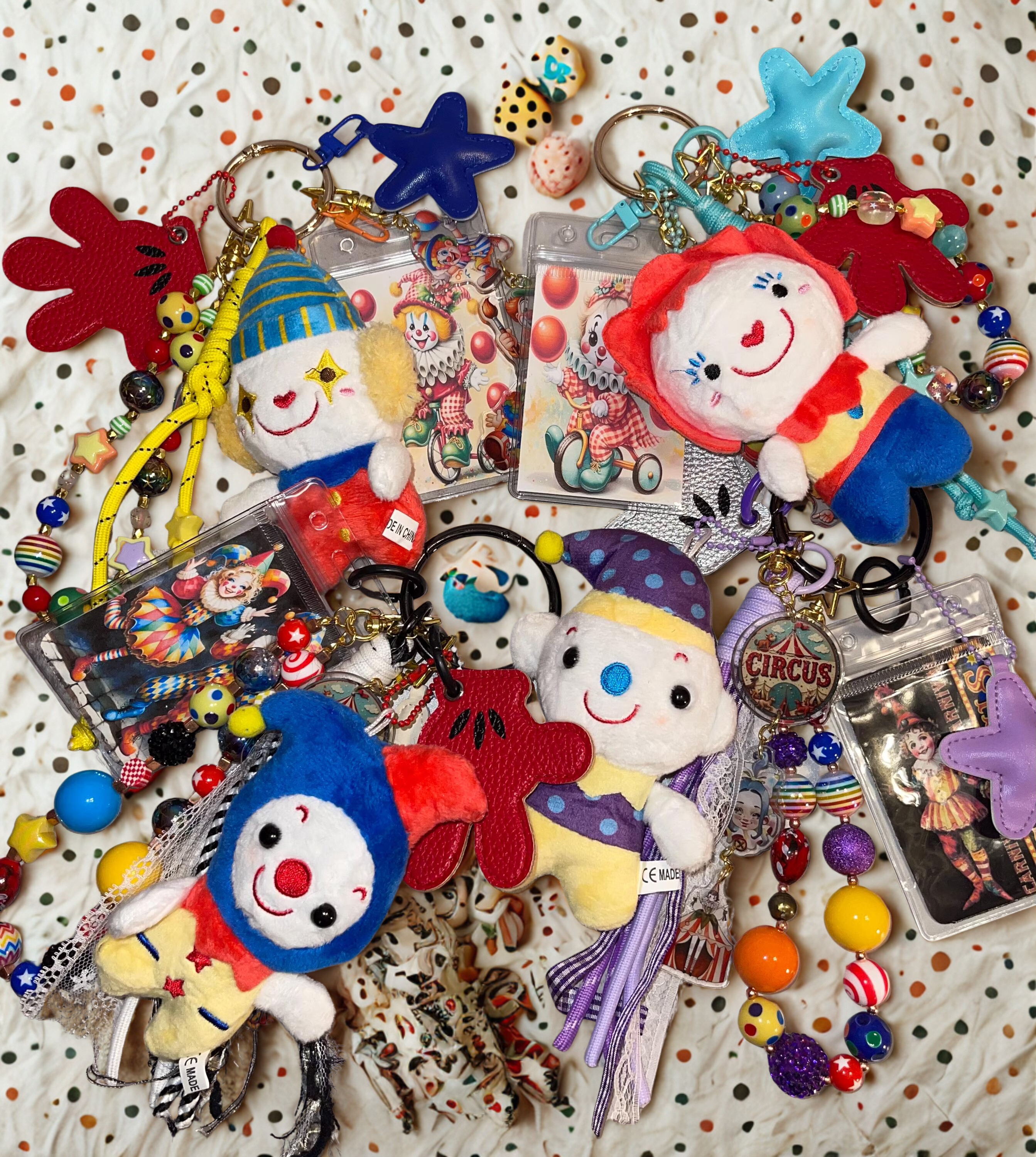 Carnival Handmade Bag Charm - Beaded Purse Charm, Fun Handbag Accessory