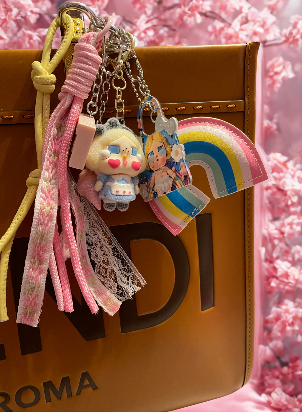 Teardrop Doll Handmade Bag Charm - Colorful Beaded Purse Charm, Doll Handbag Accessory