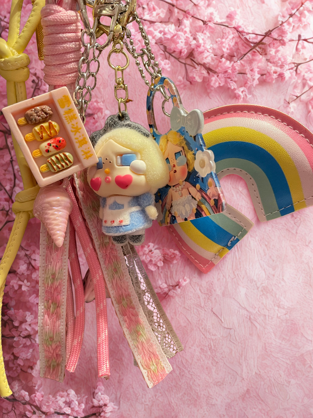 Teardrop Doll Handmade Bag Charm - Colorful Beaded Purse Charm, Doll Handbag Accessory