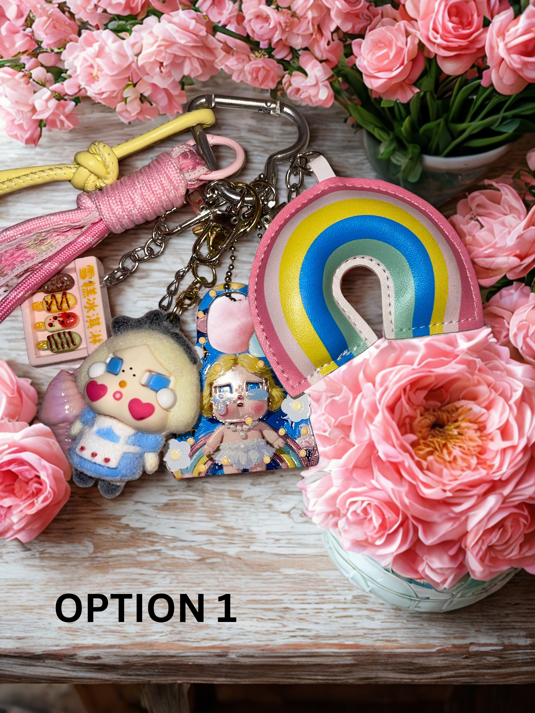 Teardrop Doll Handmade Bag Charm - Colorful Beaded Purse Charm, Doll Handbag Accessory