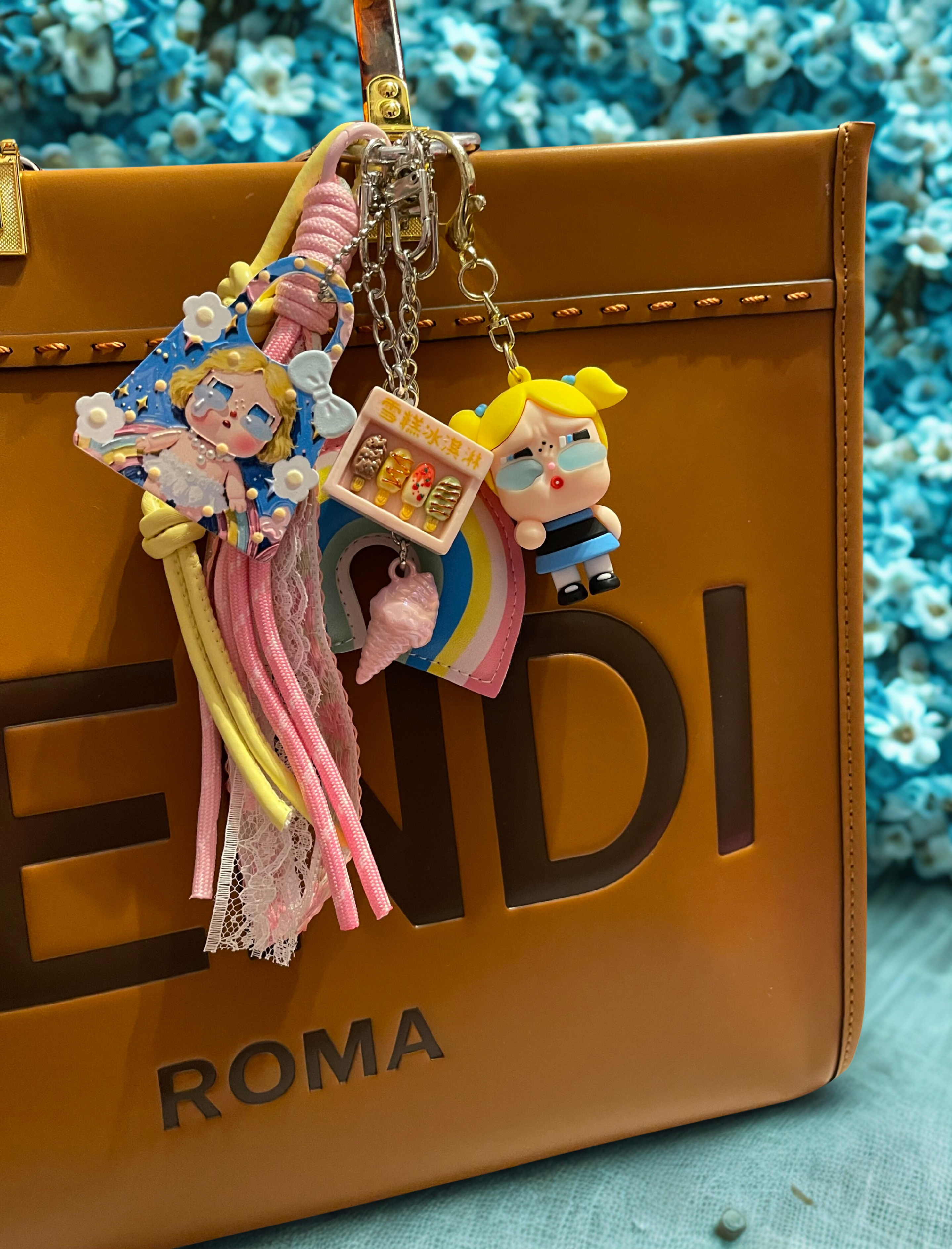 Teardrop Doll Handmade Bag Charm - Colorful Beaded Purse Charm, Doll Handbag Accessory