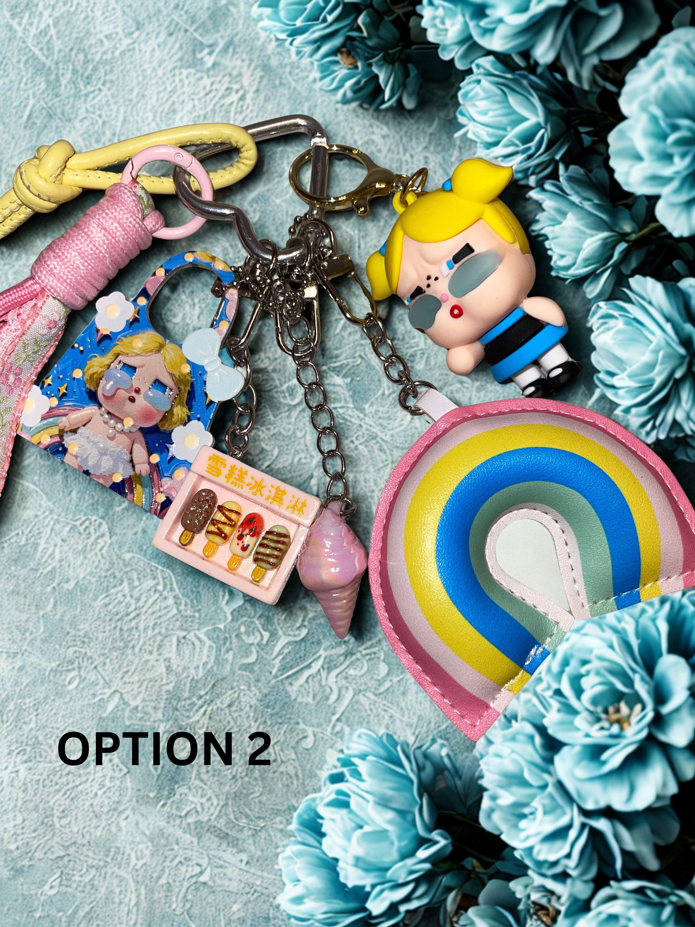 Teardrop Doll Handmade Bag Charm - Colorful Beaded Purse Charm, Doll Handbag Accessory