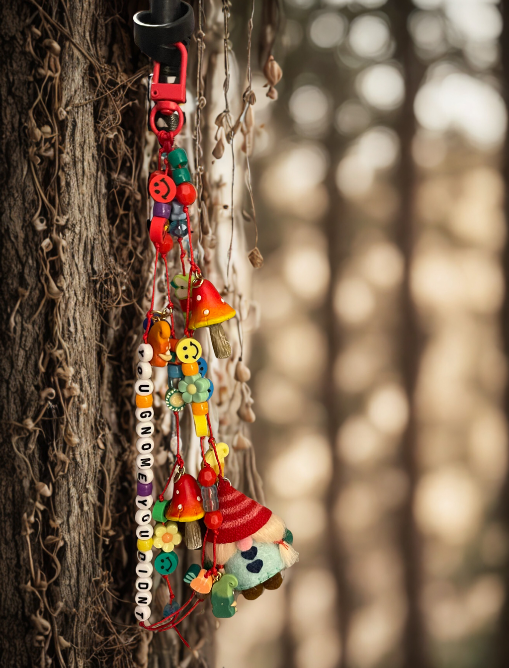 Gnome Handmade Bag Charm - Funny Beaded Purse Charm, Novelty Handbag Accessory