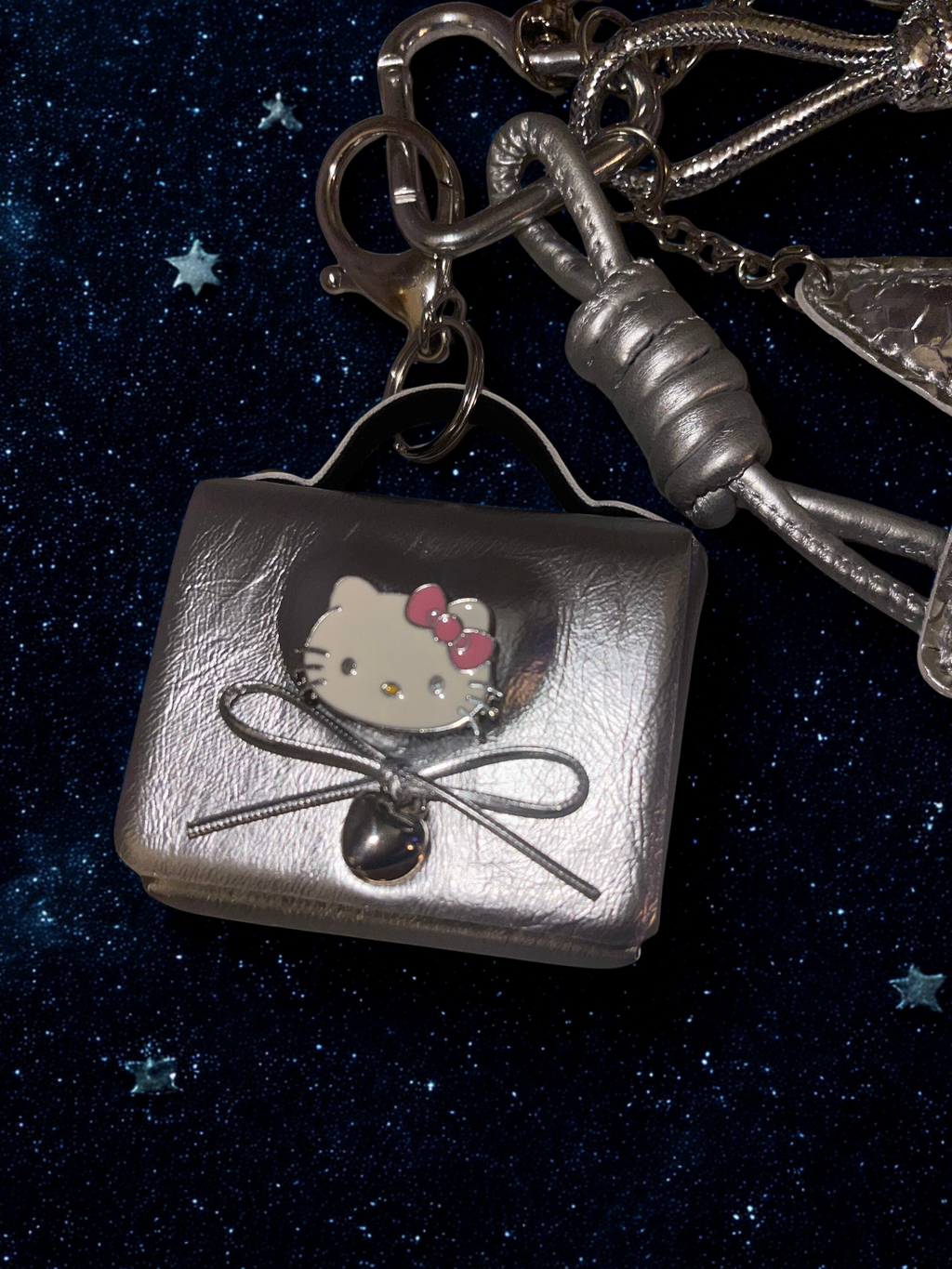 Hello Kitty Handmade Bag Charm - Beaded Purse Charm with Mini Handbag & Perfume Bottle, HK Accessory