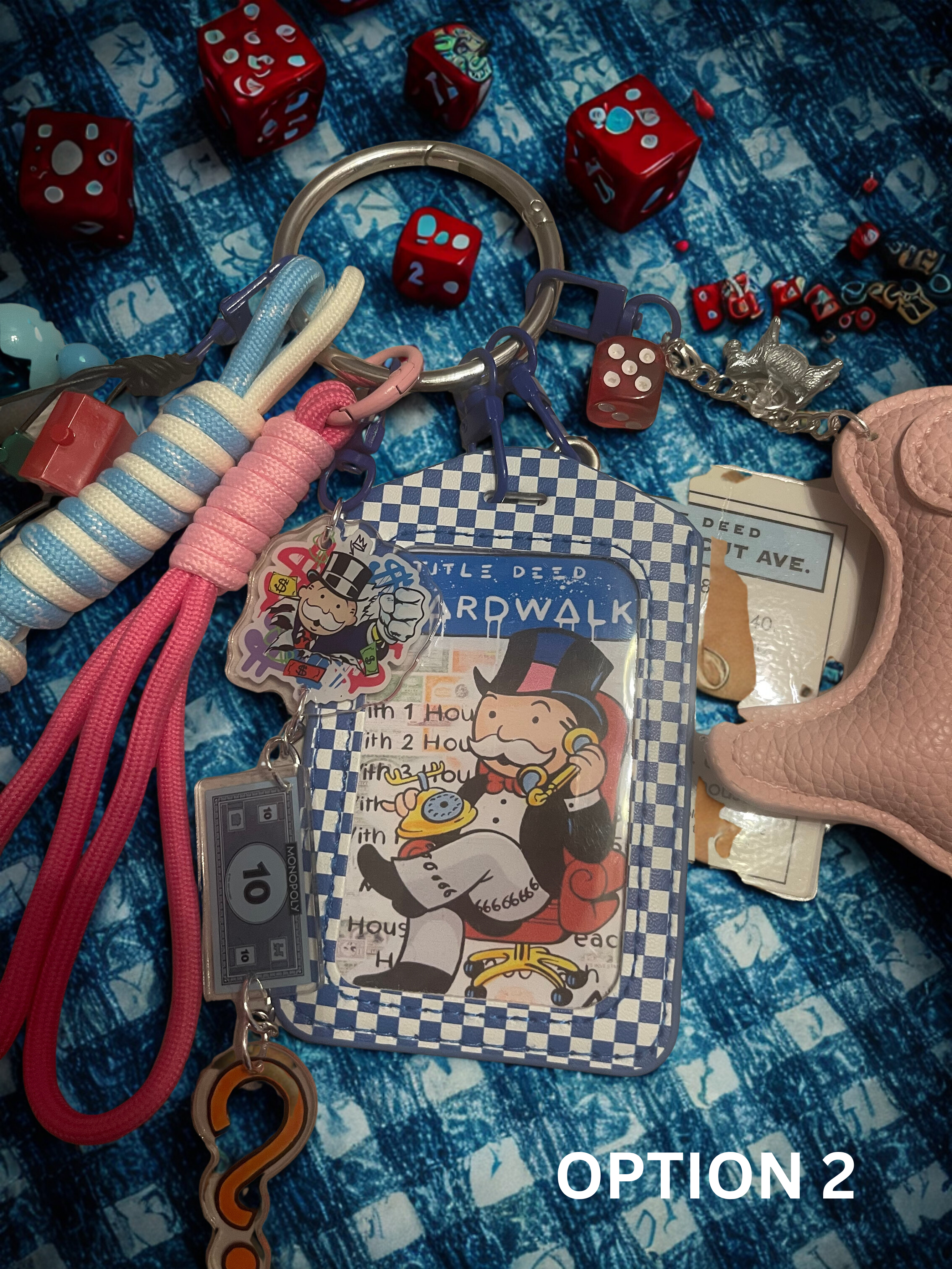 Vintage Board Game Handmade Bag Charm - Purse Charm with Vintage Game Pieces, Unique Handbag Accessory