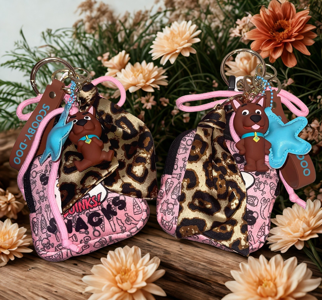 Mystery Pup Handmade Bag Charm - Character Purse Charm with Zipper Pouch, Handbag Accessory