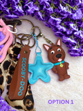 Mystery Pup Handmade Bag Charm - Character Purse Charm with Zipper Pouch, Handbag Accessory