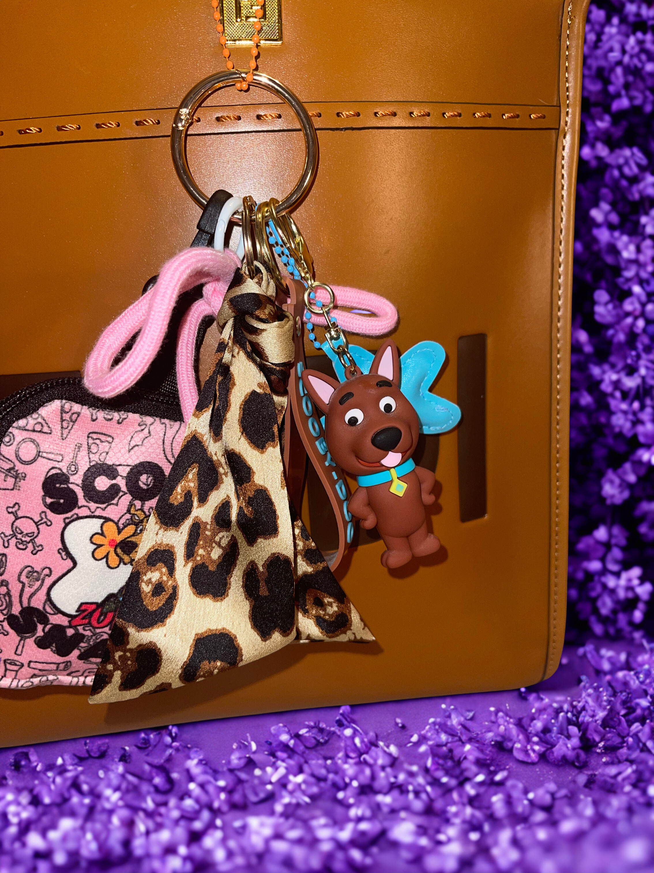 Mystery Pup Handmade Bag Charm - Character Purse Charm with Zipper Pouch, Handbag Accessory
