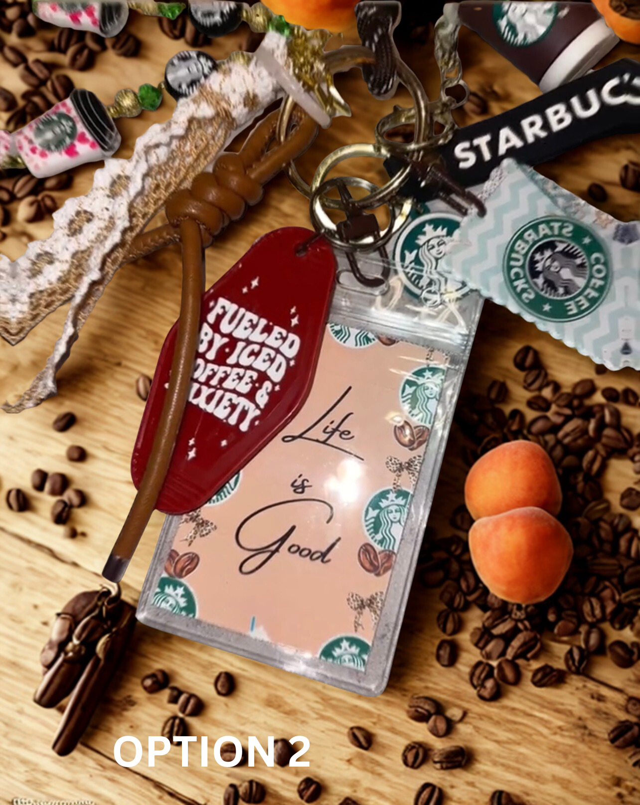 Coffee Queen Handmade Bag Charm - Coffee Beaded Purse Charm, Cafe Handbag Accessory