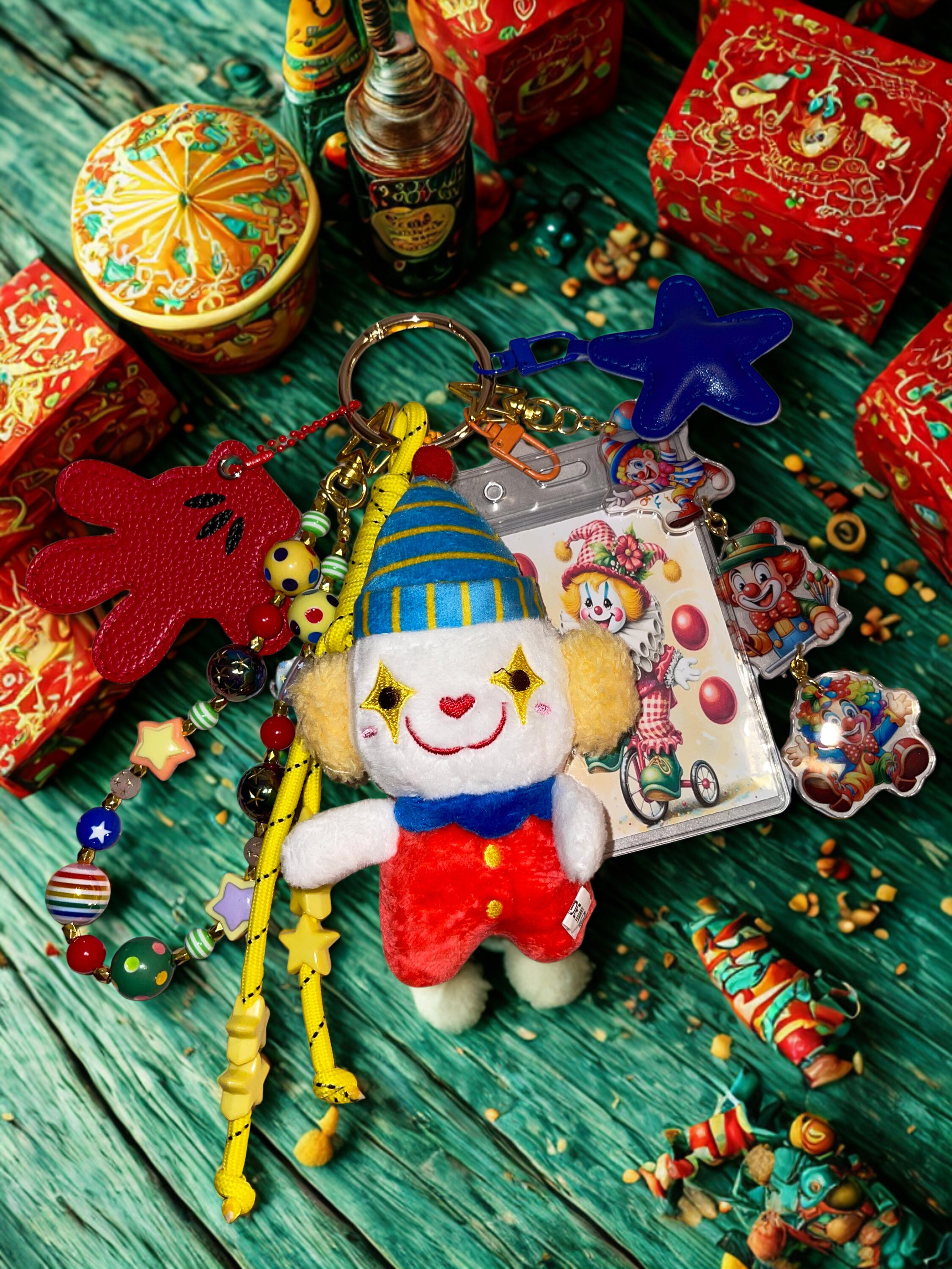 Carnival Handmade Bag Charm - Beaded Purse Charm, Fun Handbag Accessory