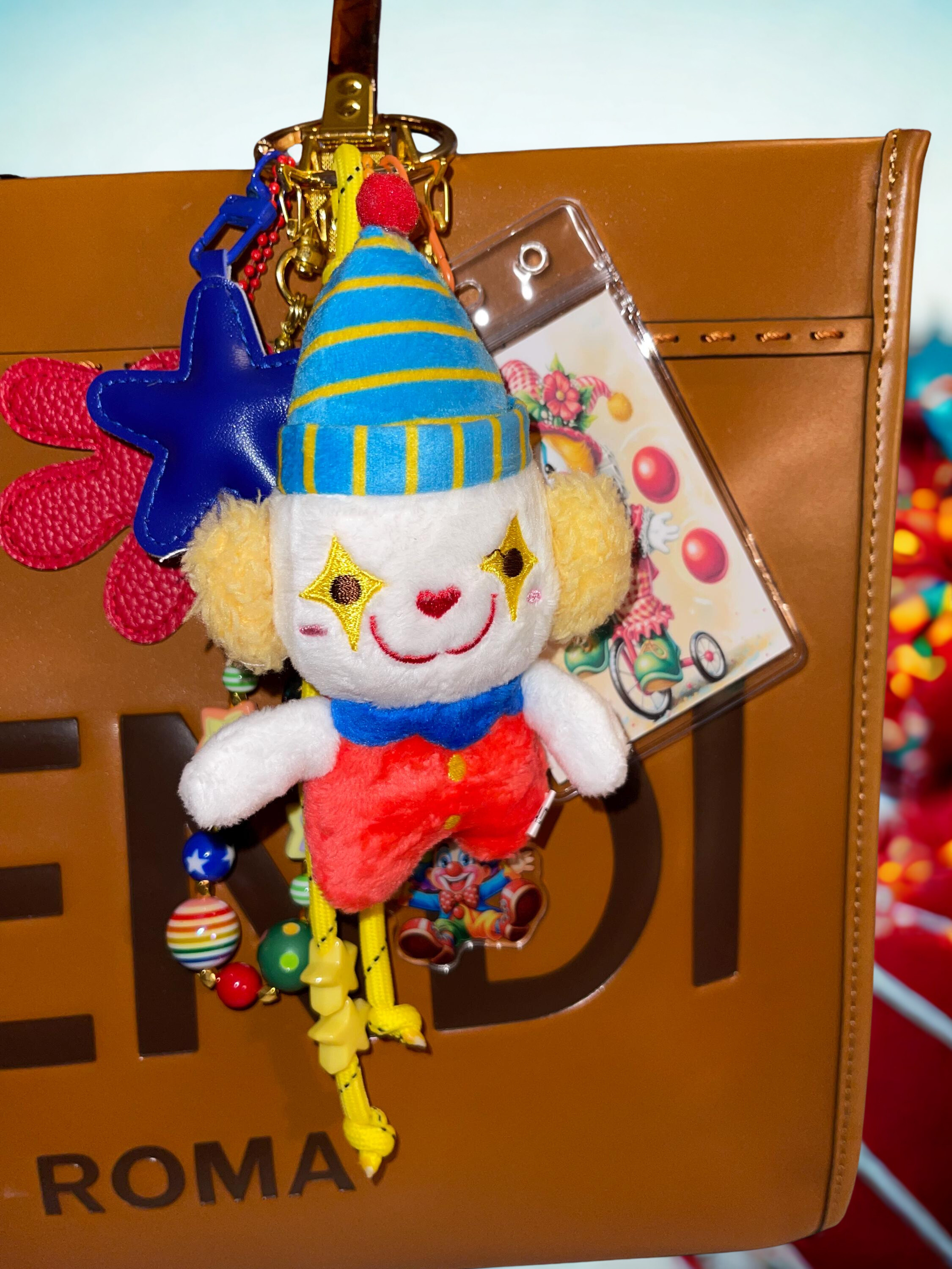 Carnival Handmade Bag Charm - Beaded Purse Charm, Fun Handbag Accessory