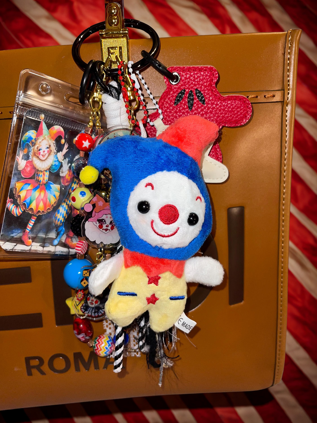 Carnival Handmade Bag Charm - Beaded Purse Charm, Fun Handbag Accessory