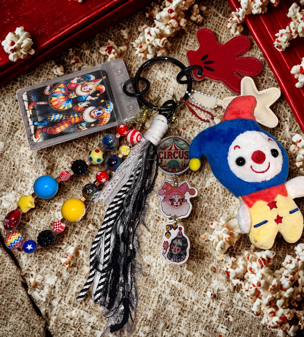 Carnival Handmade Bag Charm - Beaded Purse Charm, Fun Handbag Accessory