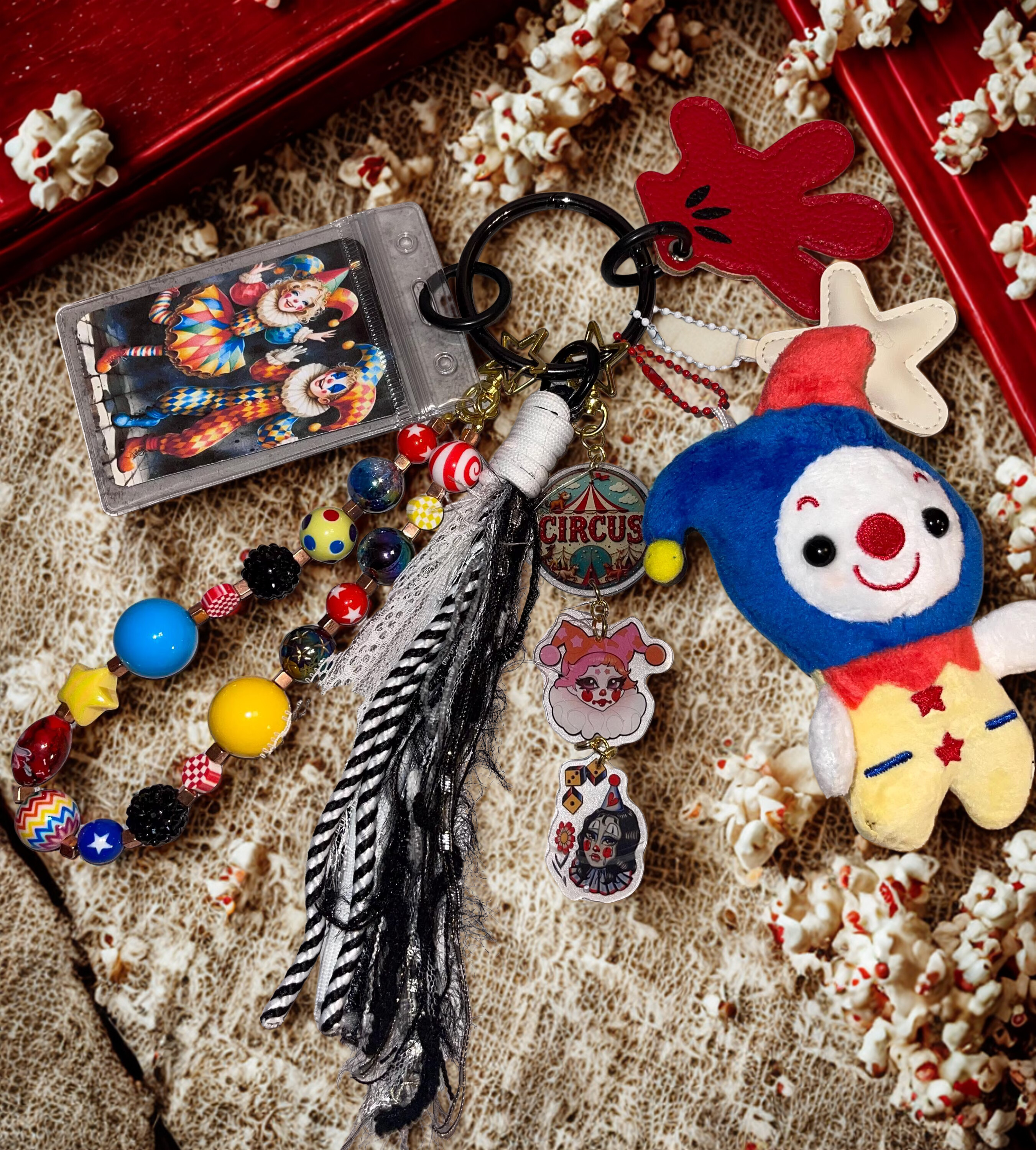 Carnival Handmade Bag Charm - Beaded Purse Charm, Fun Handbag Accessory