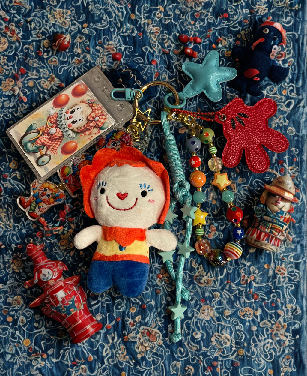 Carnival Handmade Bag Charm - Beaded Purse Charm, Fun Handbag Accessory
