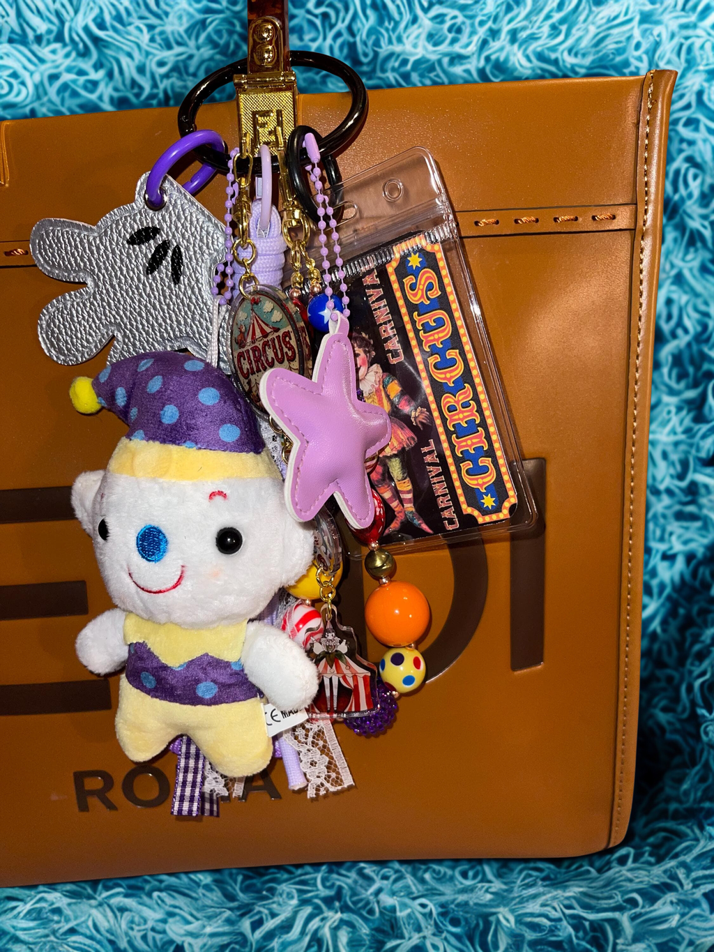 Carnival Handmade Bag Charm - Beaded Purse Charm, Fun Handbag Accessory
