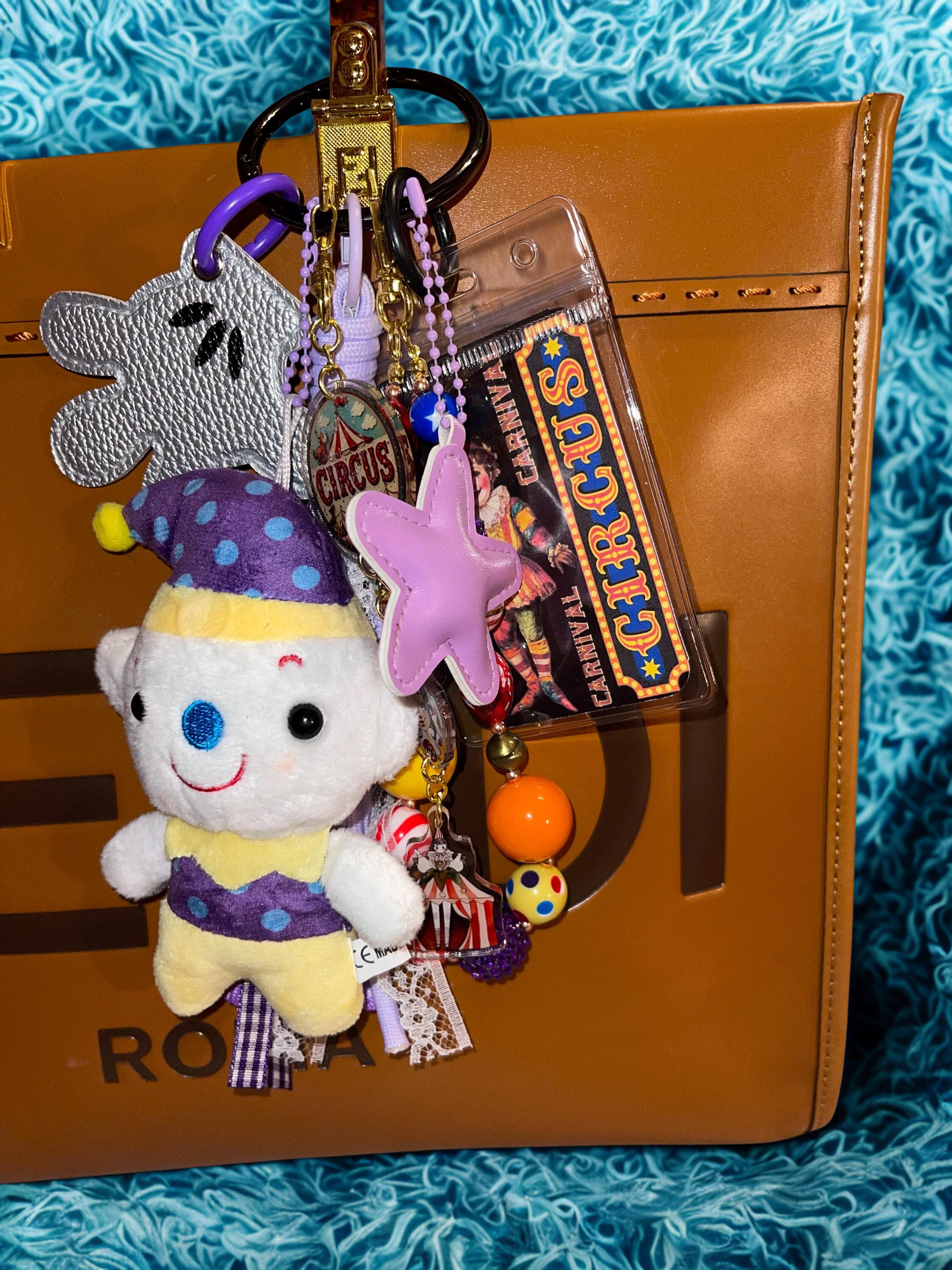 Carnival Handmade Bag Charm - Beaded Purse Charm, Fun Handbag Accessory