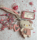 Angel Kitty Handmade Memorial Bag Charm - Beaded Keepsake Purse Charm, Handbag Accessory