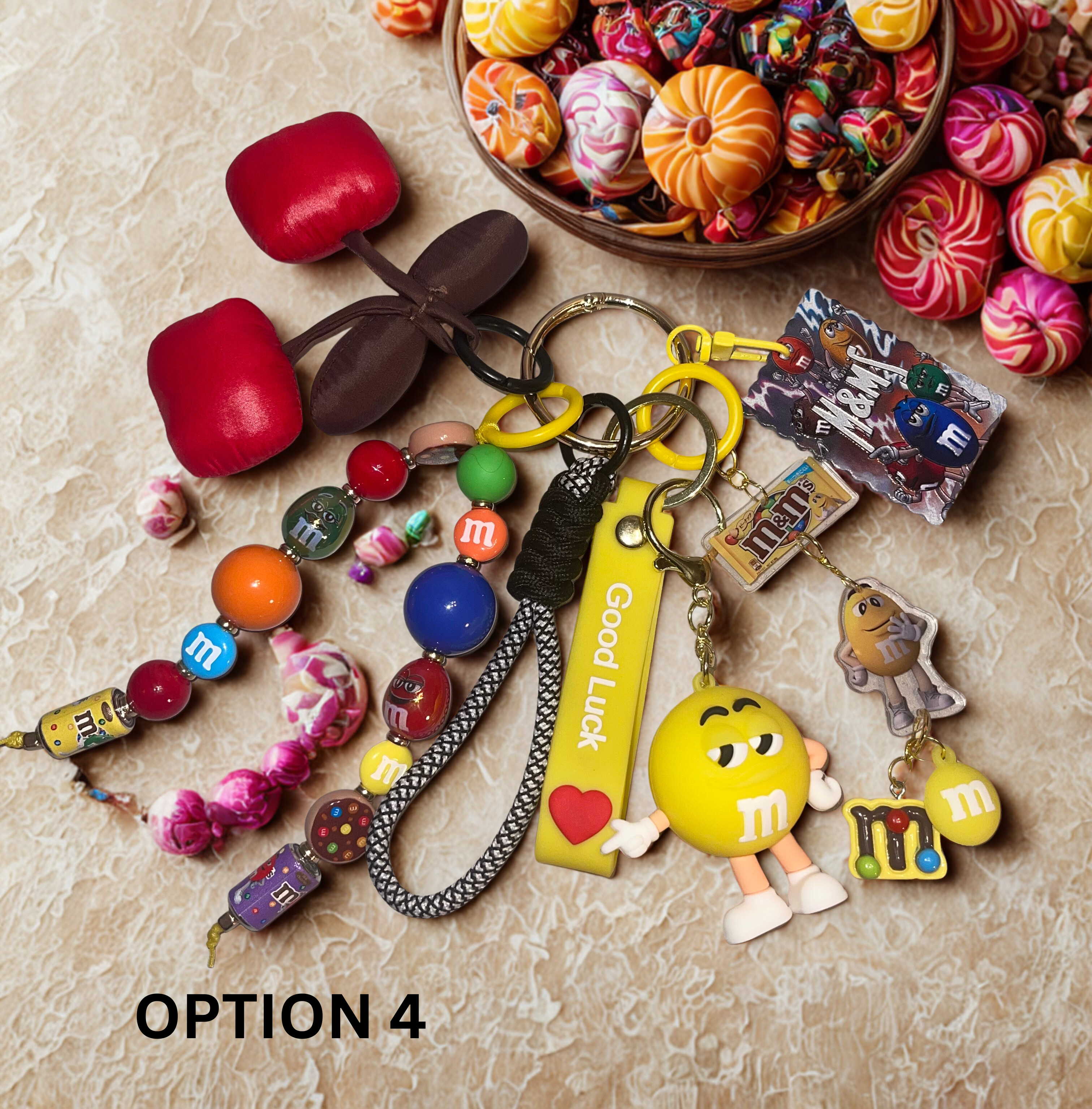 Candy Character Handmade Bag Charm - Sweet Beaded Purse Charm, Candy Handbag Accessory