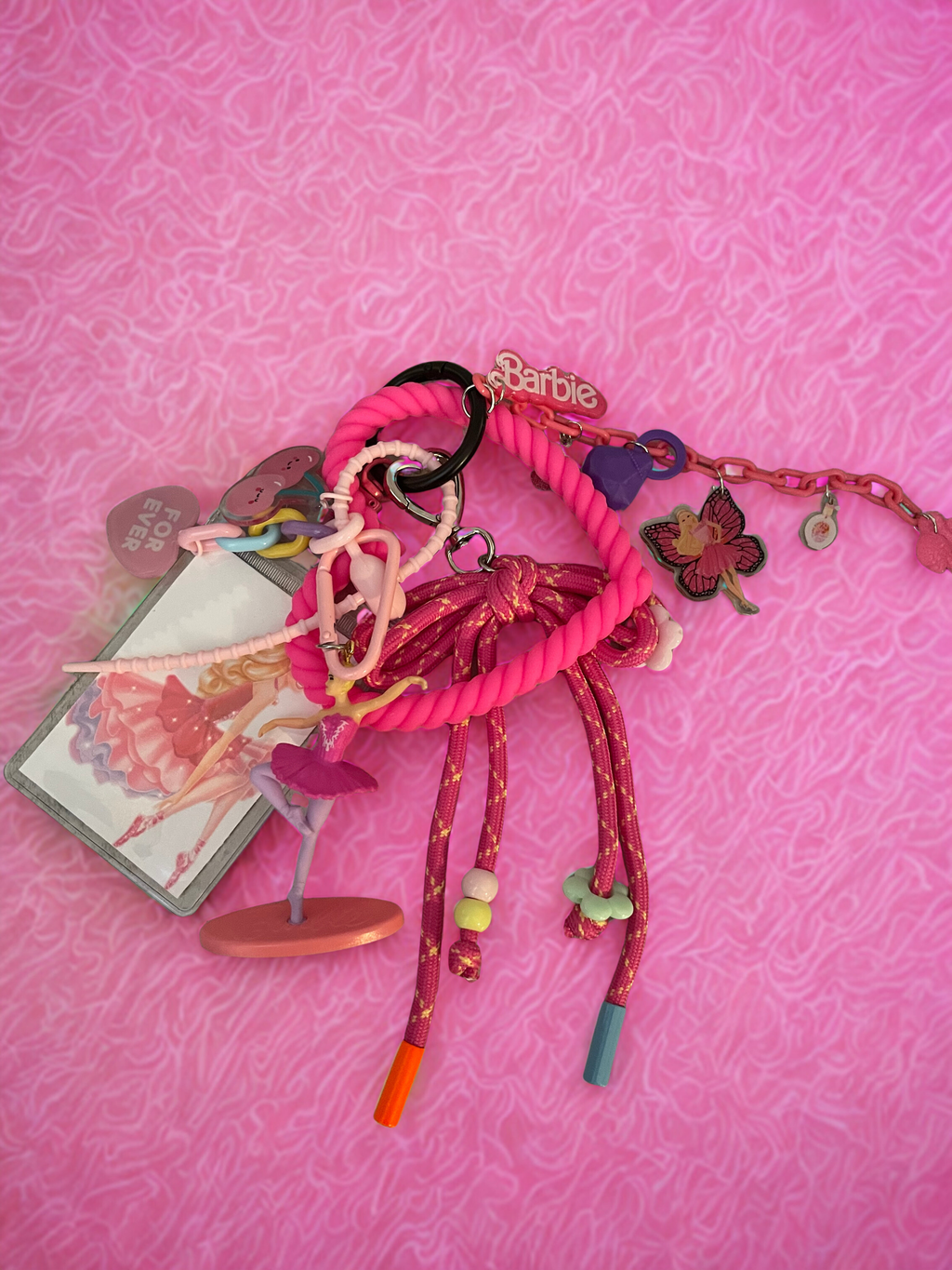 Barbiecore Handmade Bag Charm - Miniature Barbie Purse Charm with Accessories, Handbag Accessory