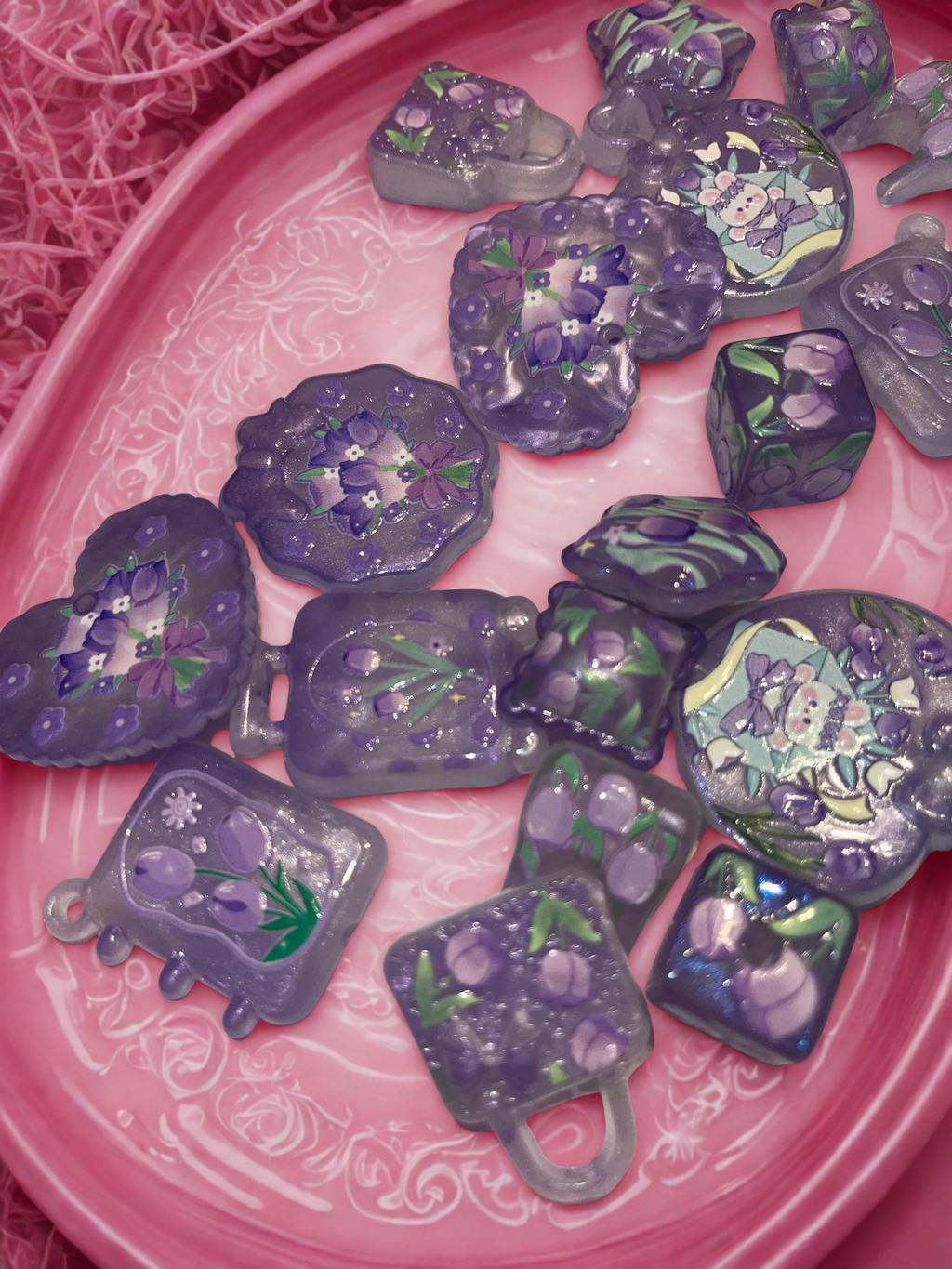 Purple Fashion Beads Acrylic/DIY