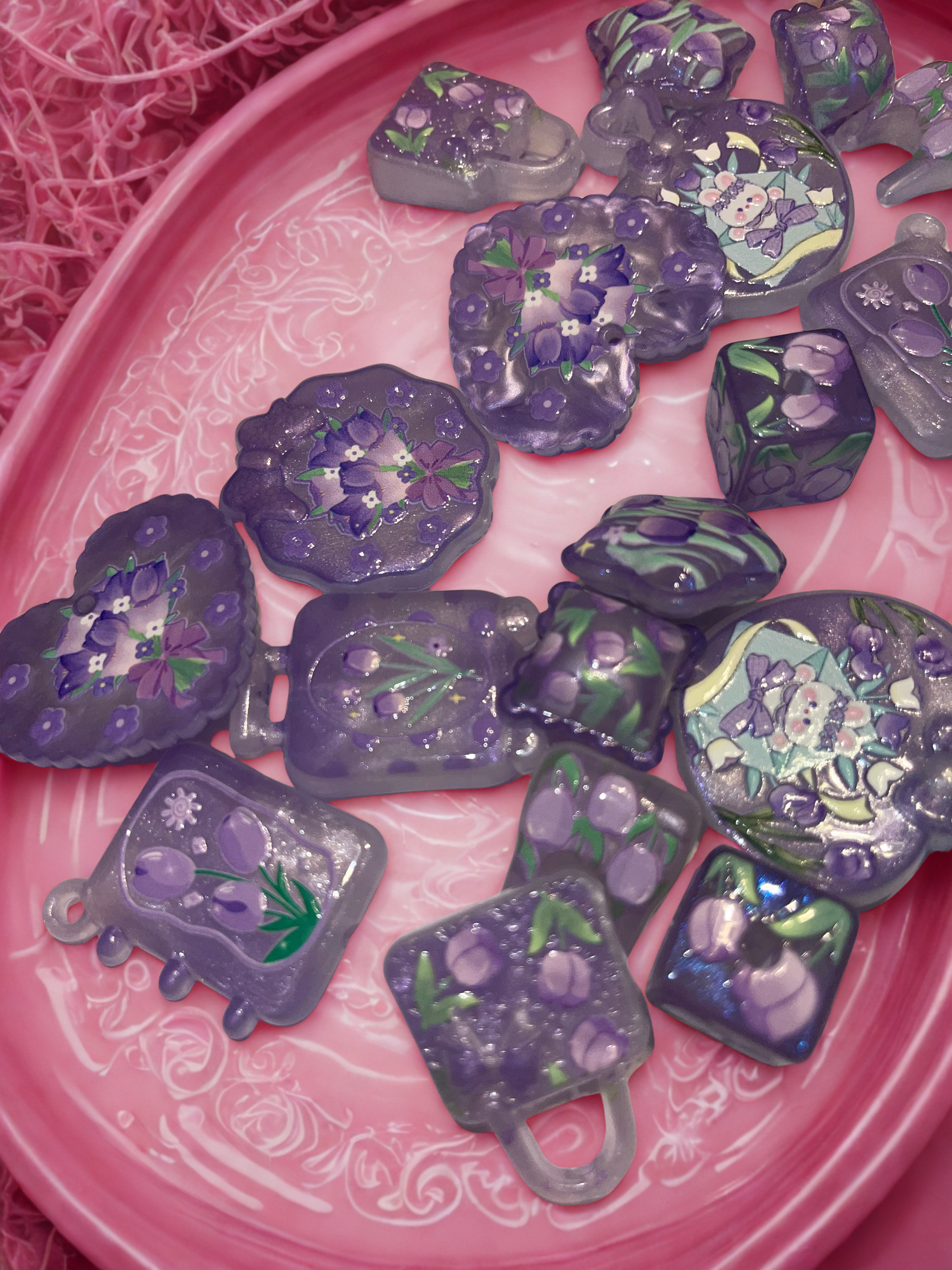 Purple Fashion Beads Acrylic/DIY