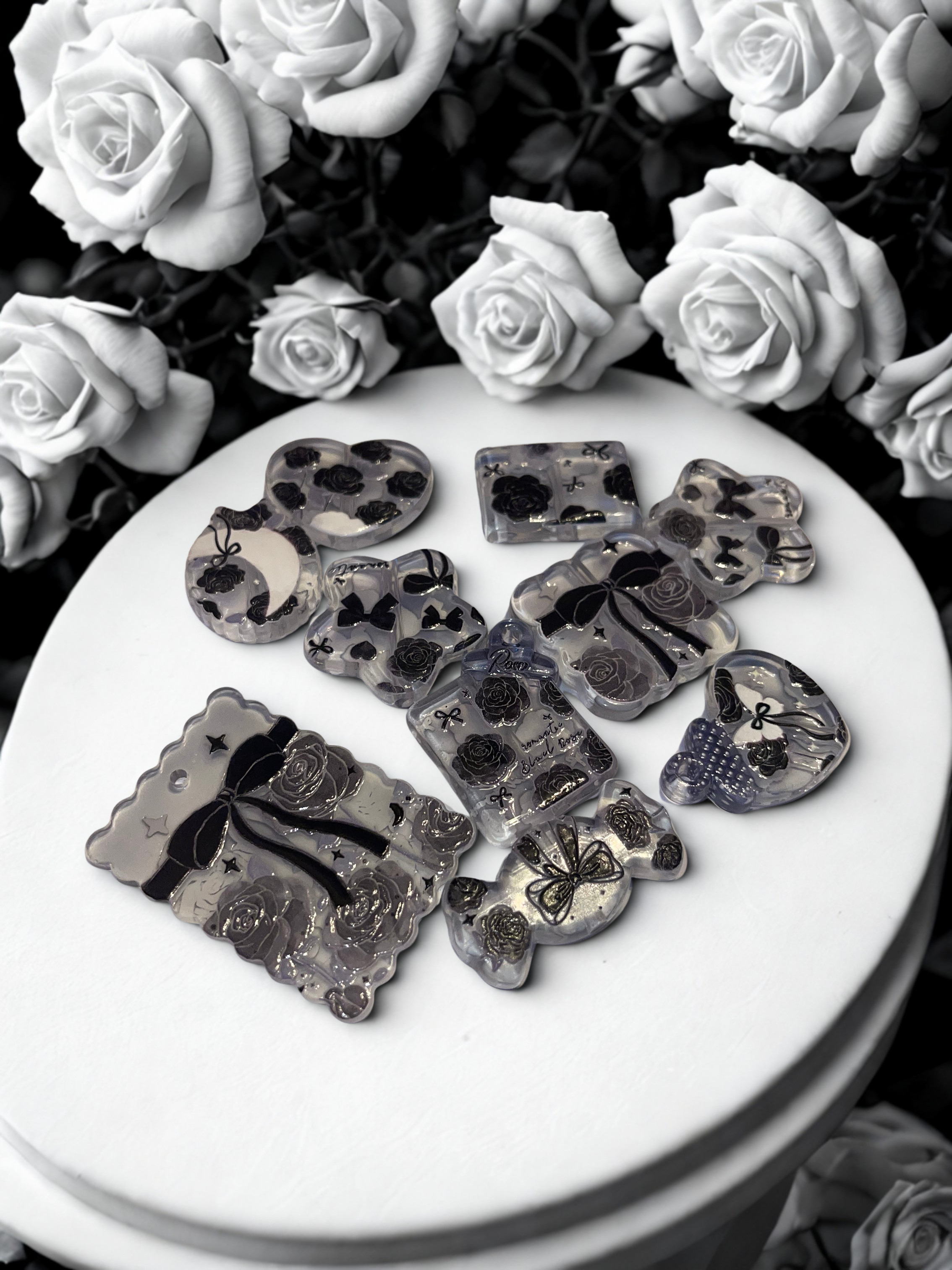 Transparent Black Fashion Beads Acrylic/DIY
