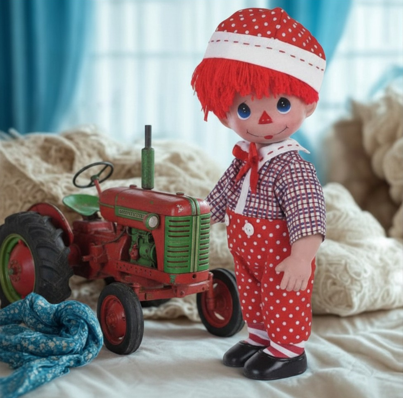 Sealed Precious Moments "Pretty in Polka Dots", Raggedy Andy, 12 Inch Doll by Linda Rick