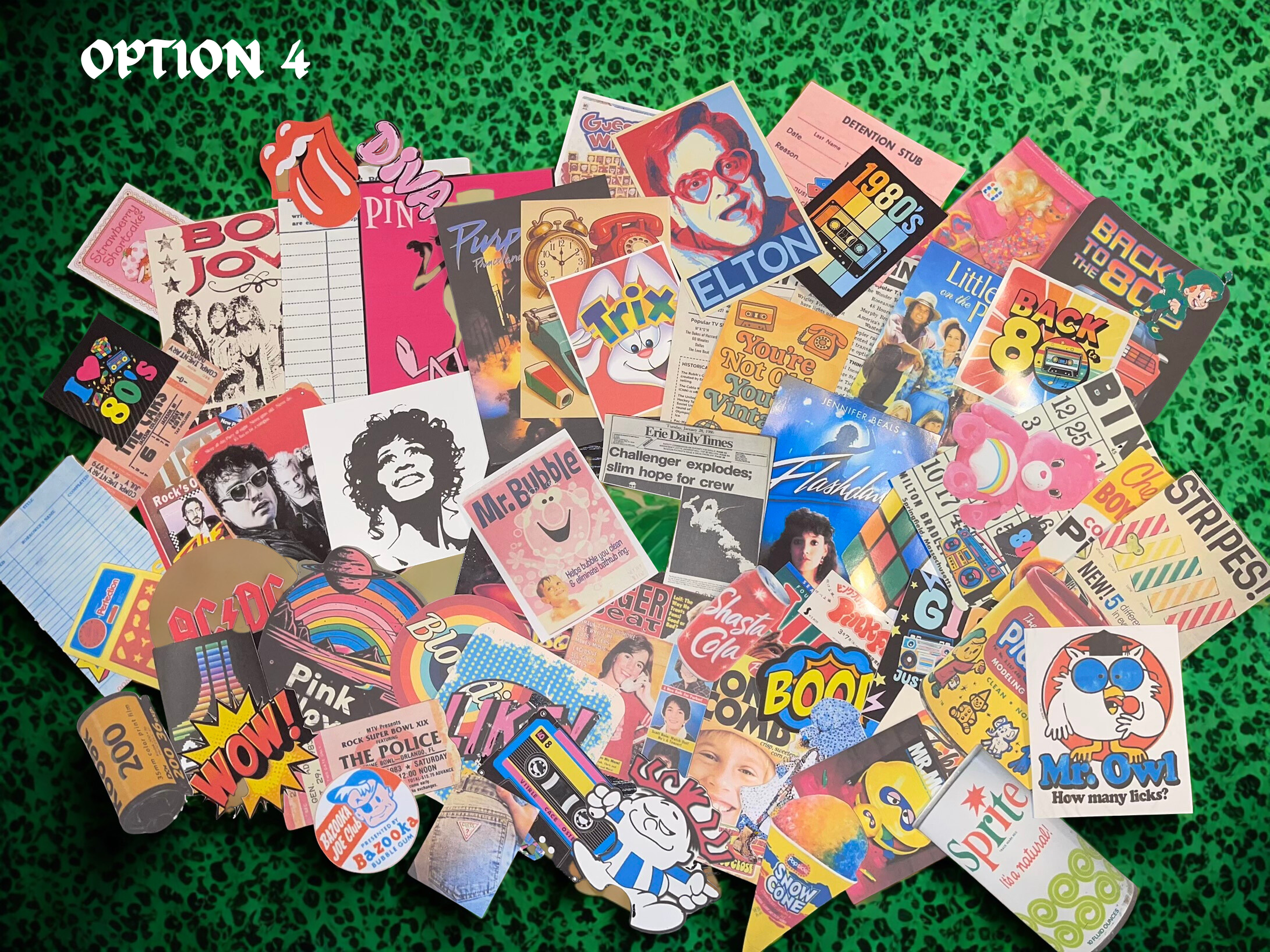 80s Ephemera Collection - 60 Piece DIY Junk Journal Kit with Retro Music, TV, Movies & Pop Culture, Scrapbook Supply