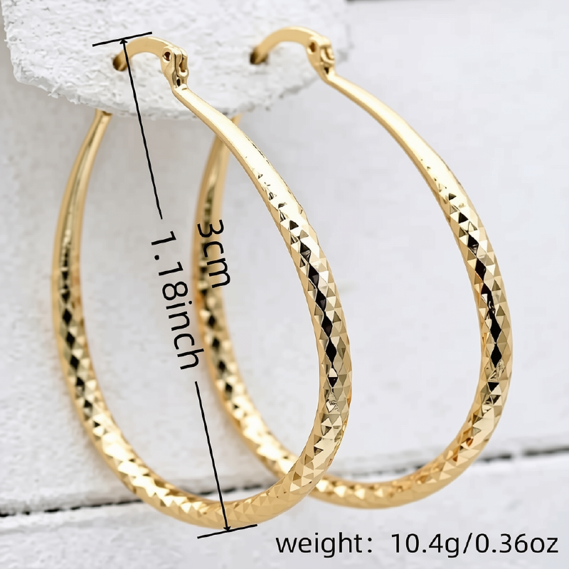 Rhombus-Pattern Hoop Earrings