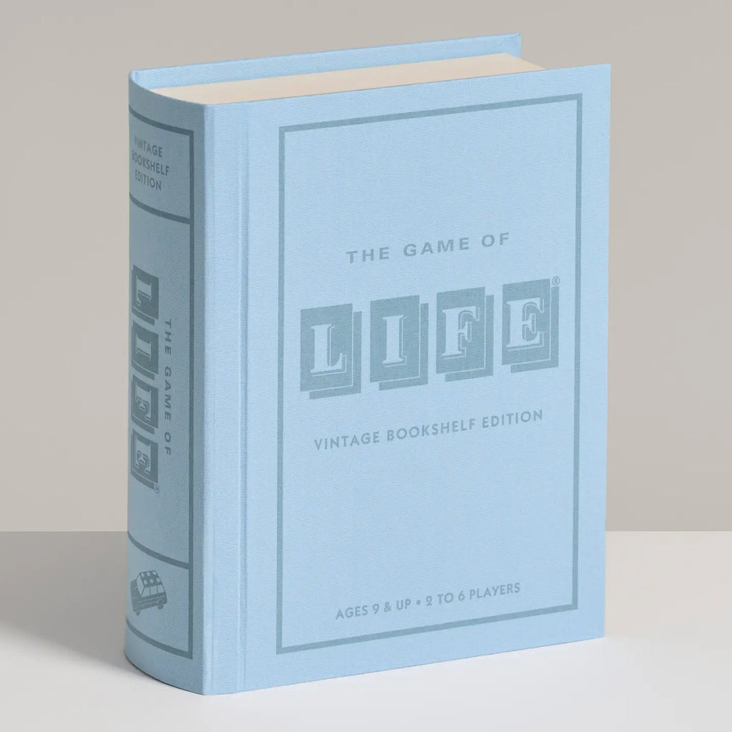 The Game of Life Vintage Bookshelf Edition - box standing upright showing spine detail