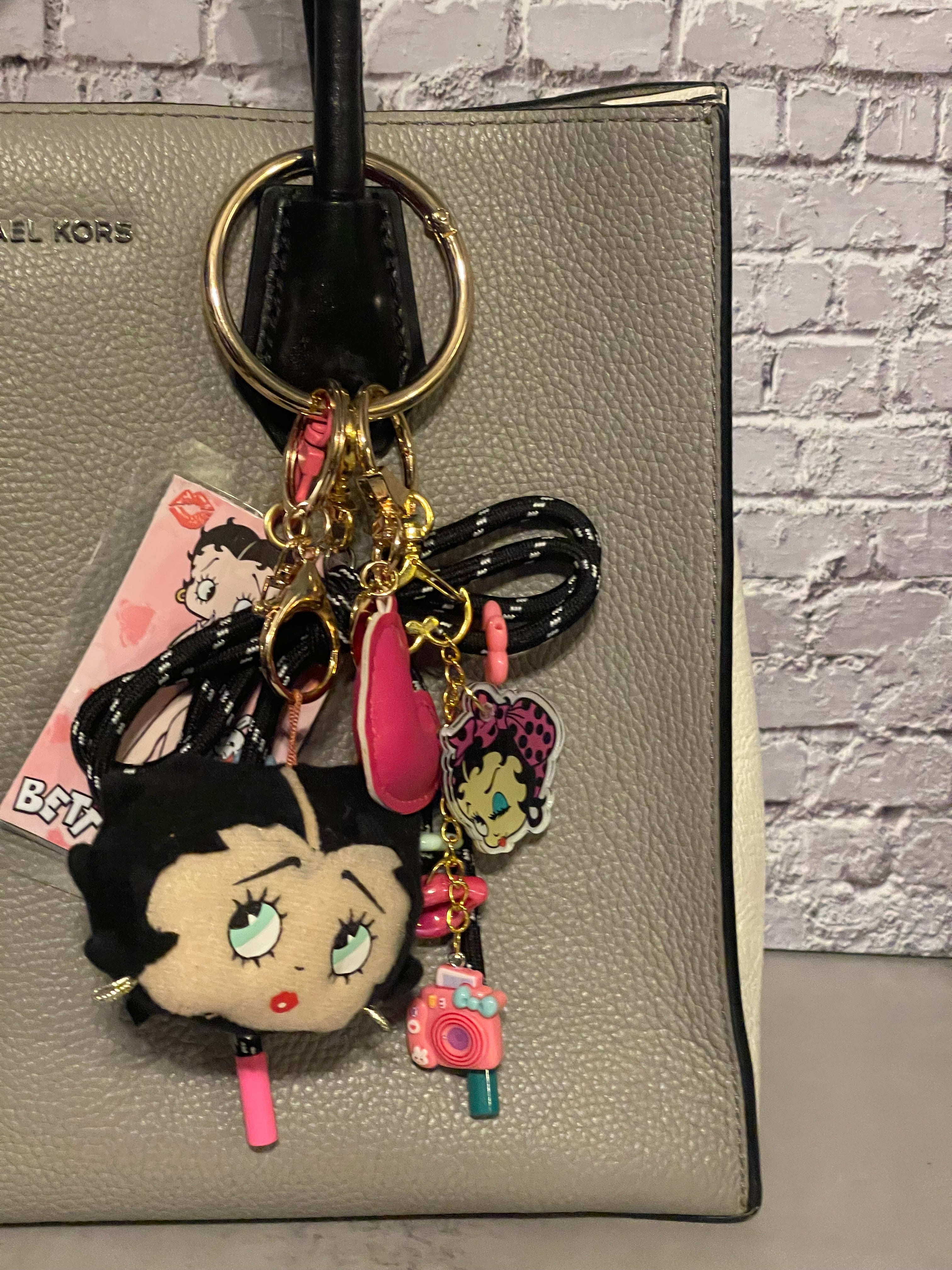 Retro Glam Doll Handmade Bag Charm - Iconic Character Purse Charm with Bow & Acrylics, Handbag Accessory