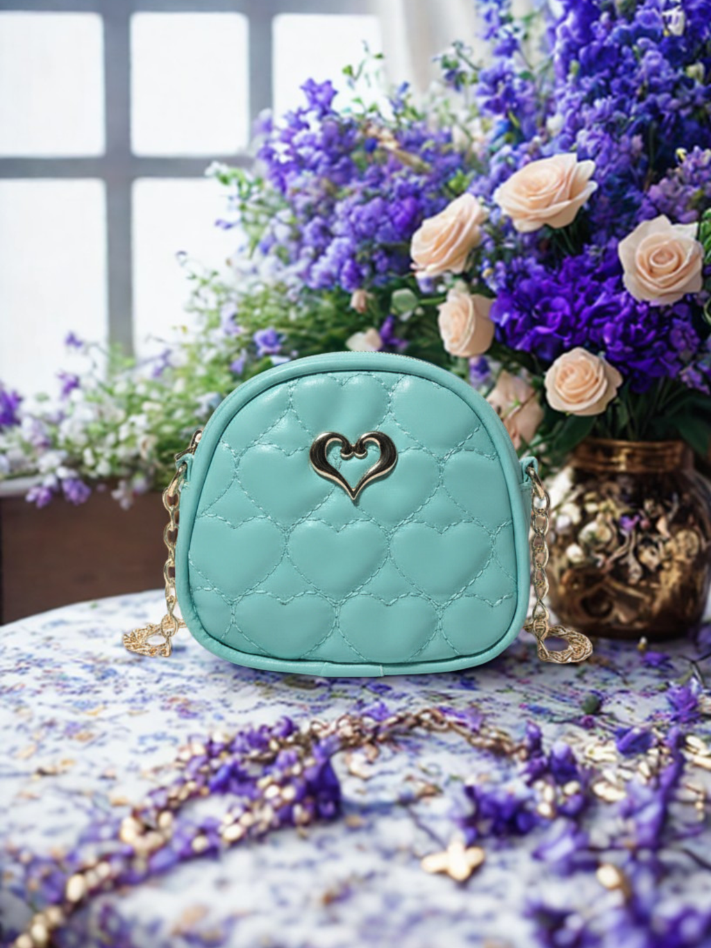 Embroidered Fashion Princess Crossbody Bag – PV Leather Mini Bag for Girls