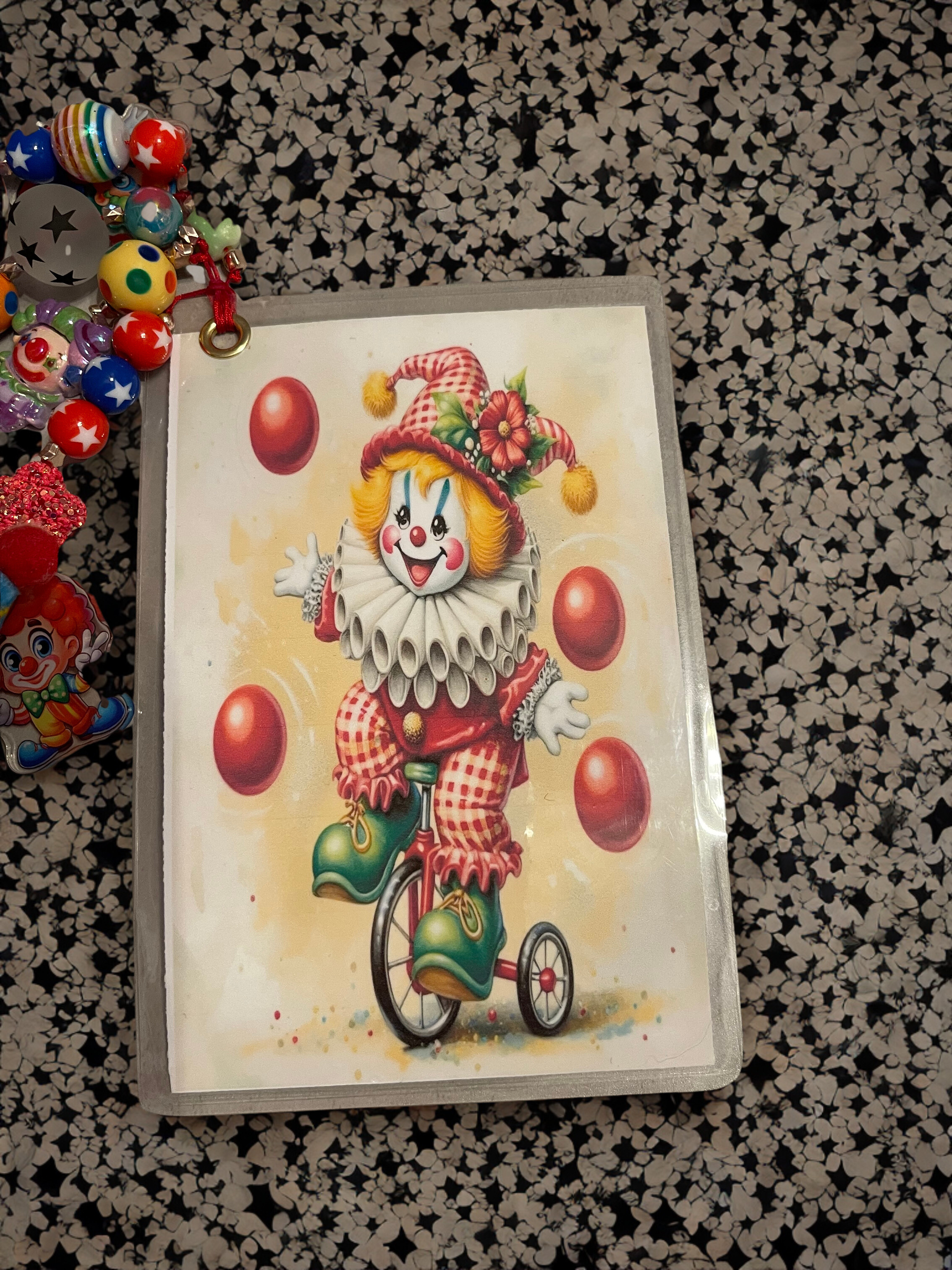 Carnival Handmade Junk Journal Charm - Vintage Beaded Bookmark Charm, Planner Accessory