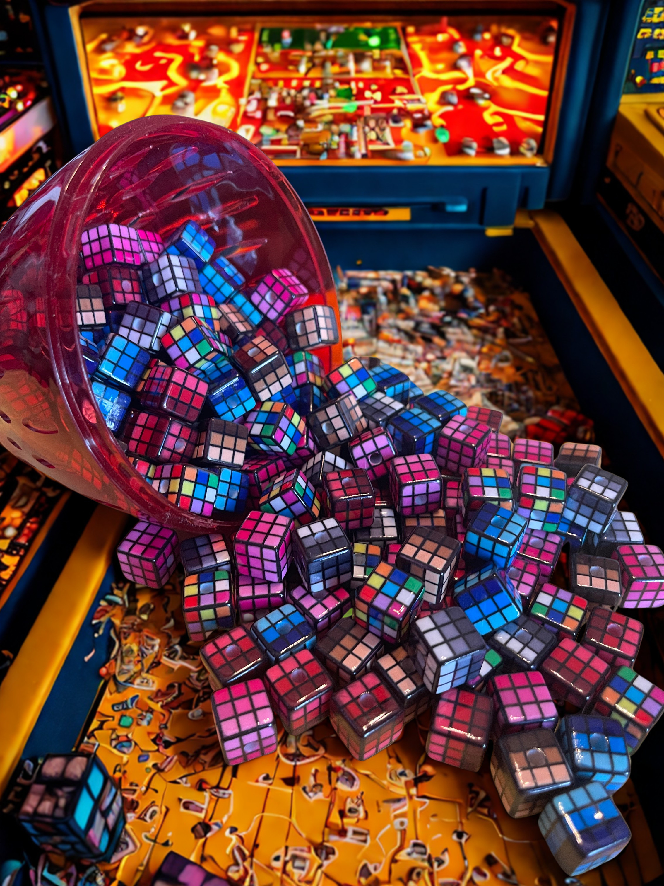 Retro Puzzle Cube Acrylic Beads | 80s Retro Novelty Acrylic Beads