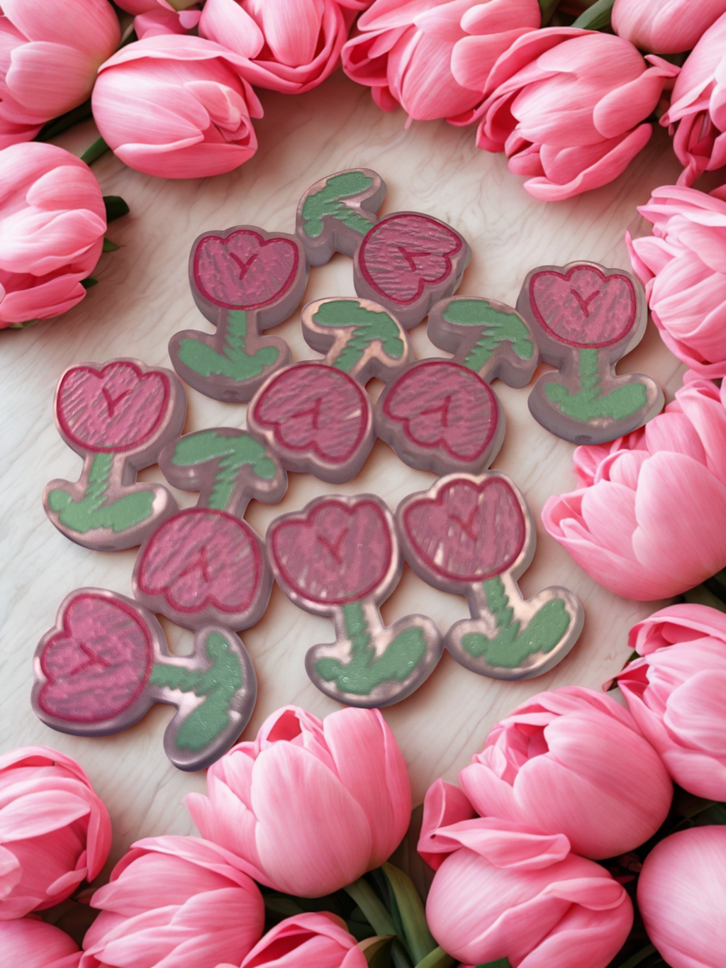 Pink Tulip Beads Acrylic/DIY