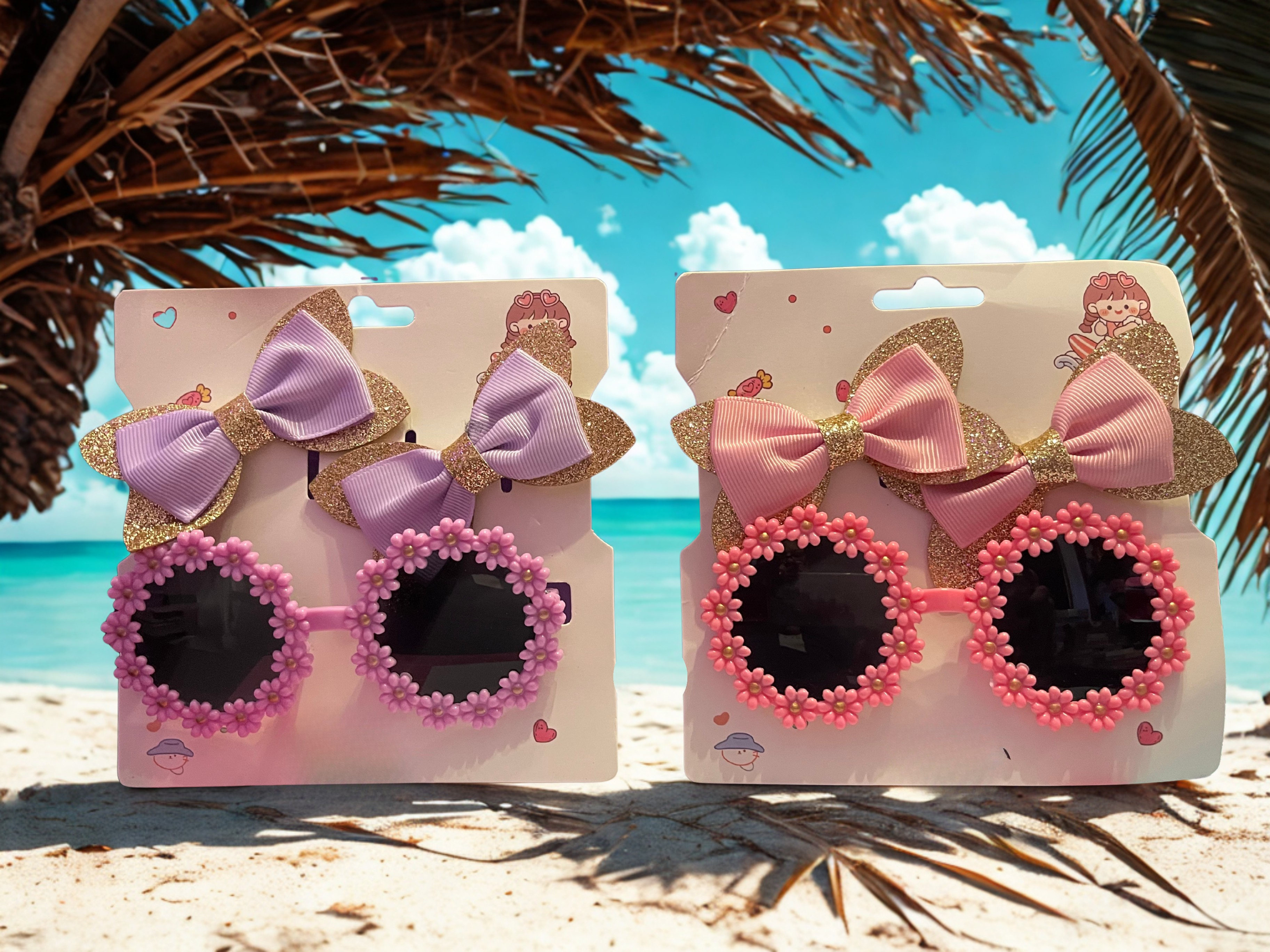 Girls Sunglasses & Bow Gift Set – Boutique Summer Accessory Set
