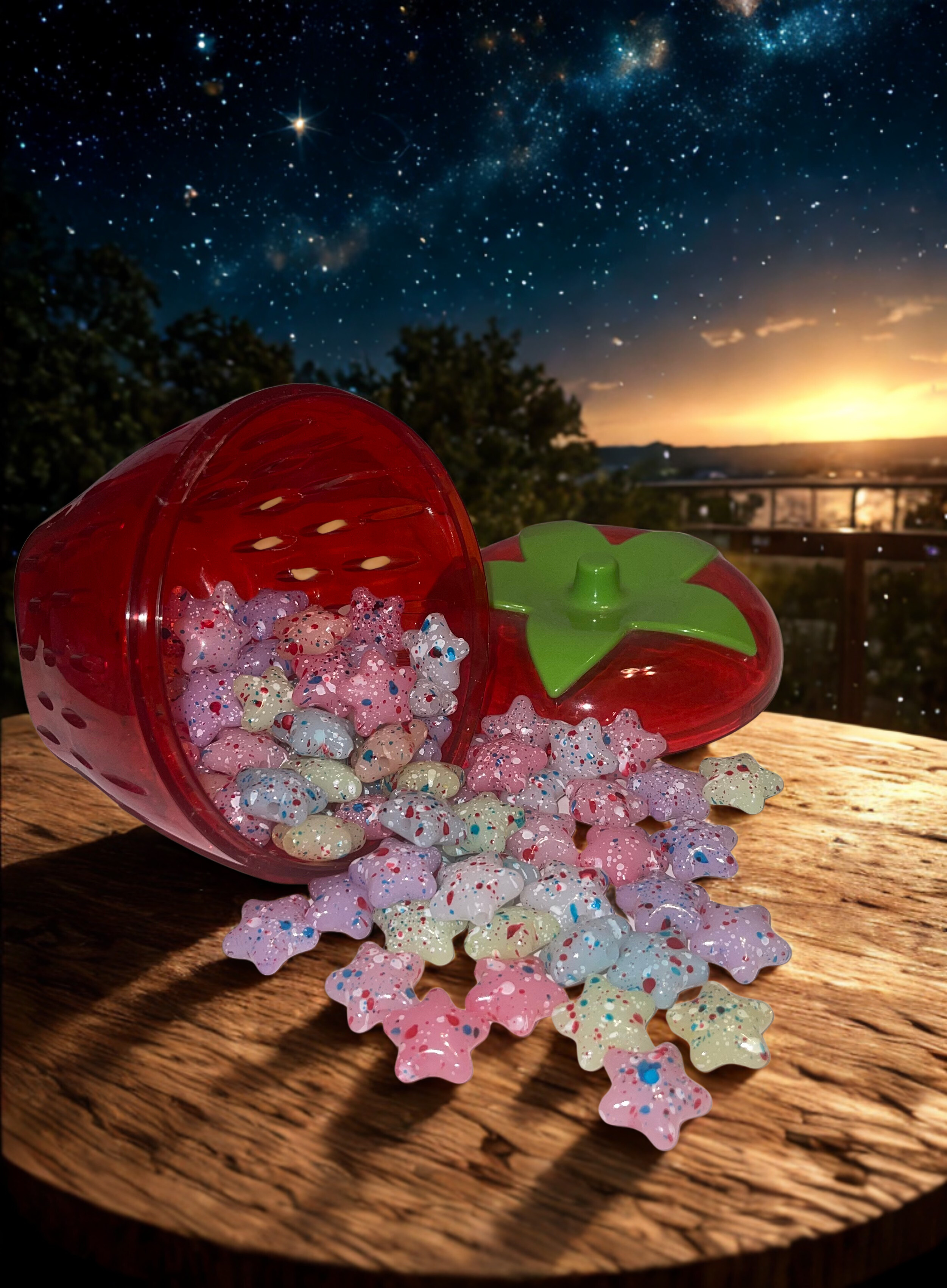 Star Beads - Mixed Color & Speckled Acrylic Star Beads for DIY Crafts & Jewelry Making, 10 Per Pack