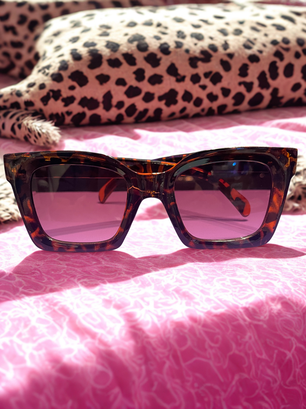 Women's Large Framed Cheetah Glasses