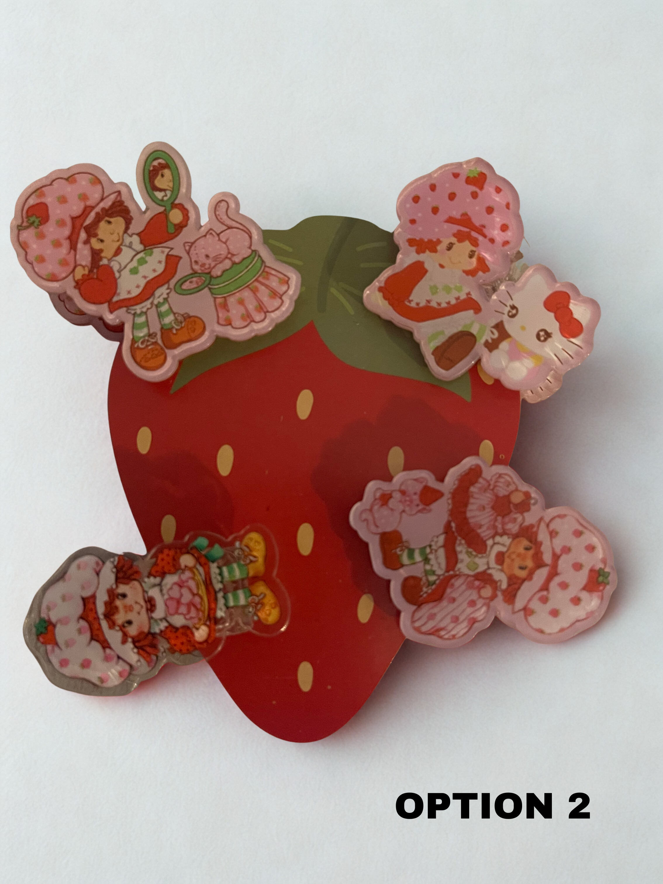 Strawberry Sweet Handmade Stationery Clip Set - Multi-Use Binding & Chip Clips, Set of 4, DIY Craft Accessory