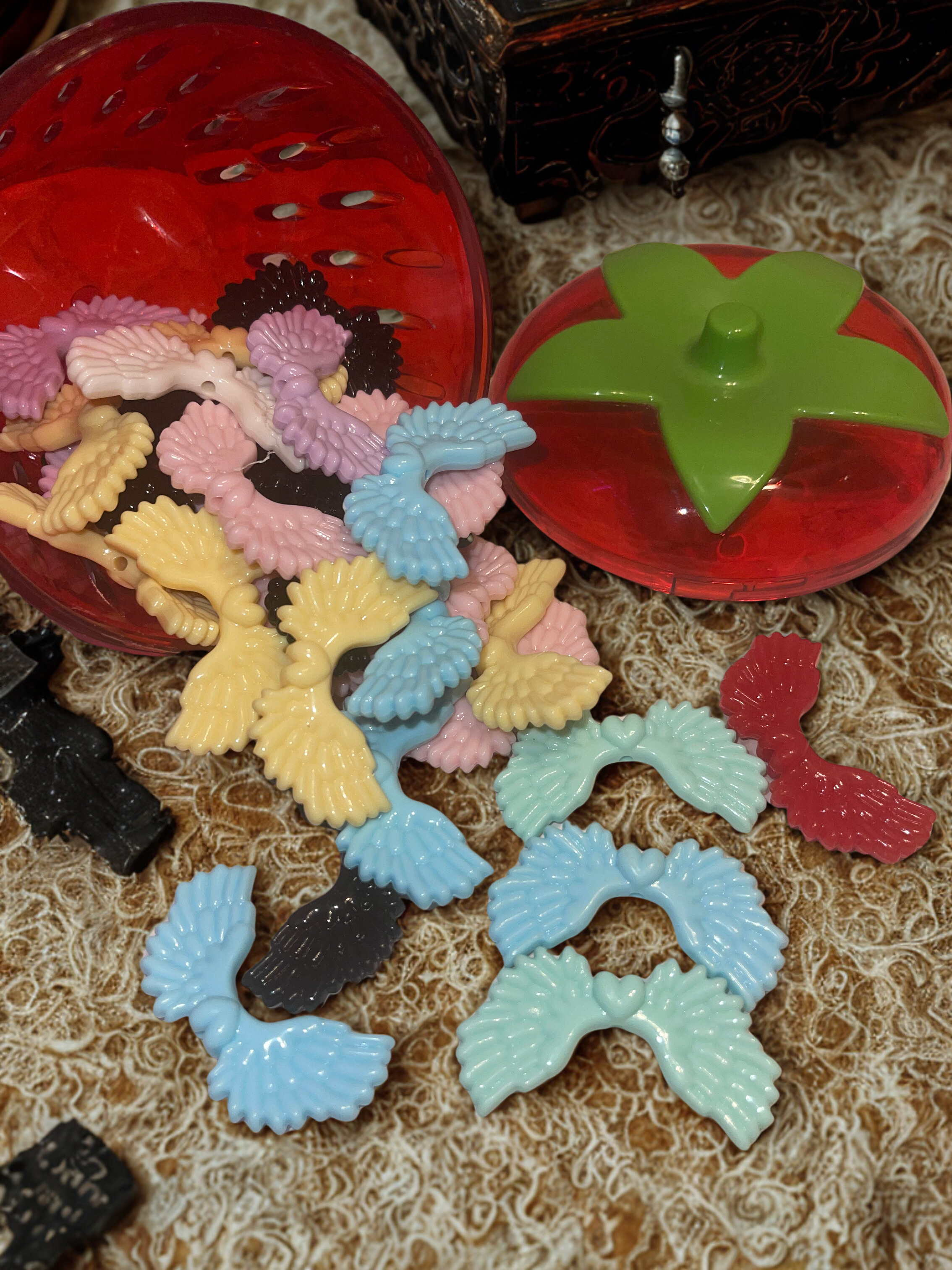 Angel Wing Beads - Multi-Colored Acrylic Angel Wing Beads for DIY Crafts & Jewelry Making, 2 Inches