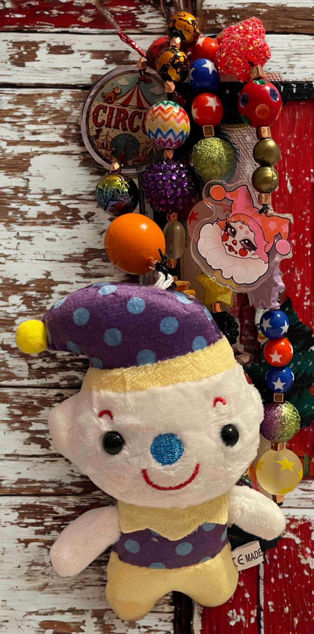 Carnival Handmade Junk Journal Charm - Vintage Beaded Bookmark Charm, Planner Accessory