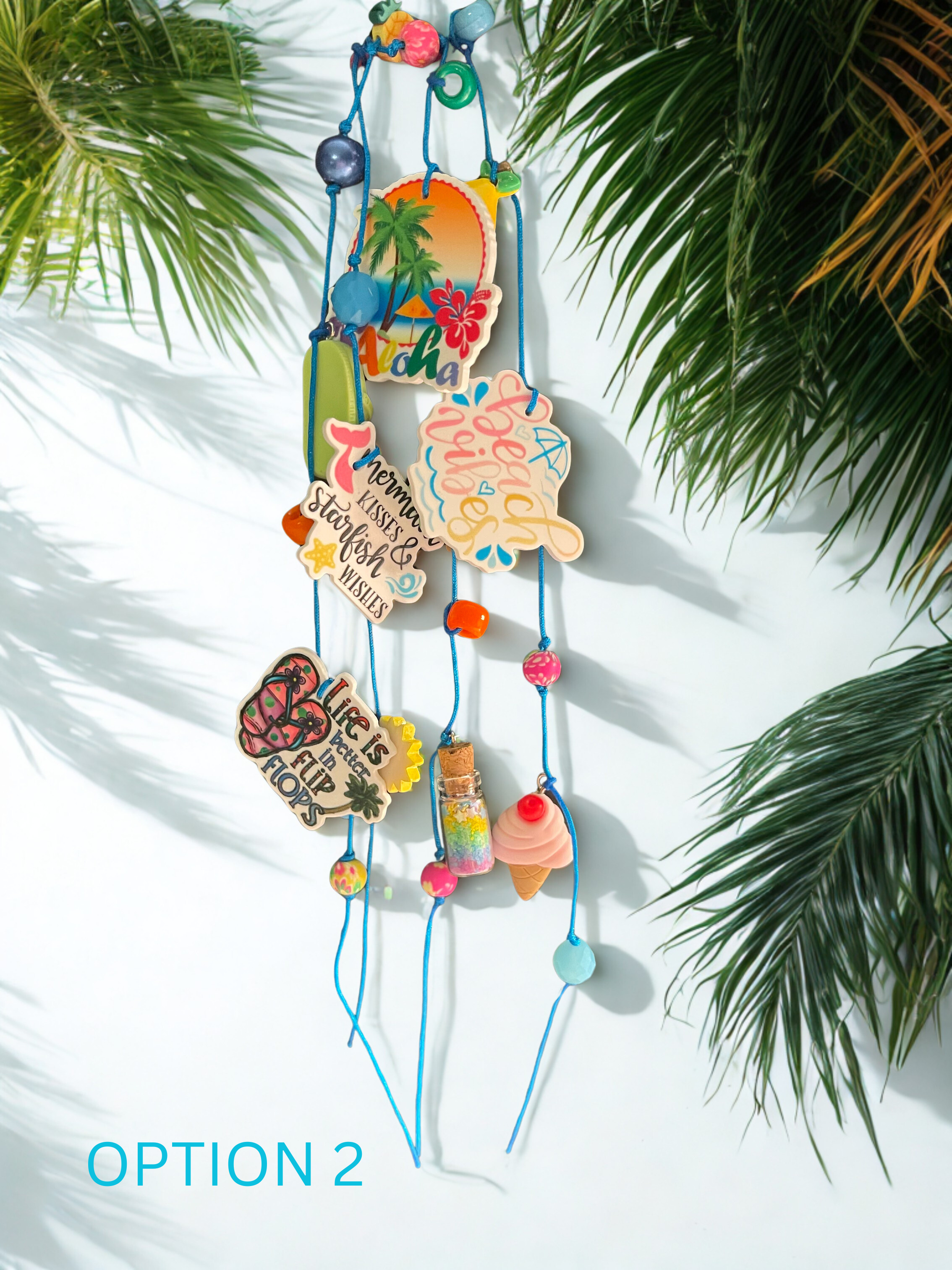 Beach Handmade Junk Journal Charm - Summer Beaded Bookmark Charm, Planner Accessory
