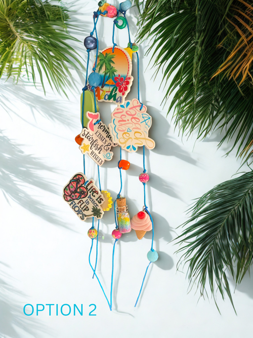 Beach Handmade Junk Journal Charm - Summer Beaded Bookmark Charm, Planner Accessory