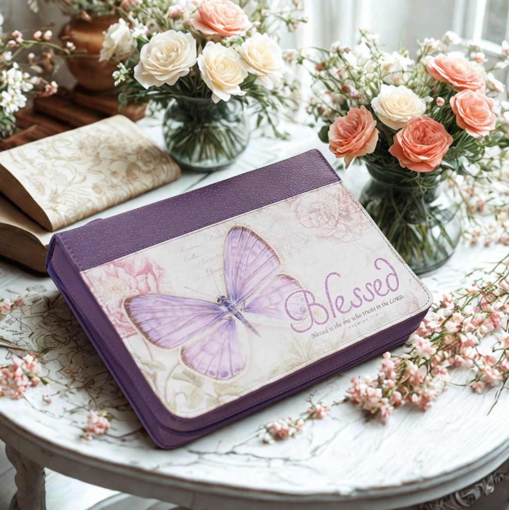Bible Cover Blessed Purple