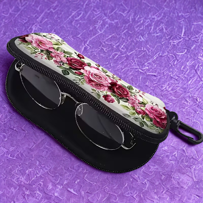 Floral Neoprene Zippered Eyeglass & Sunglass Case