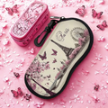 Paris Eiffel Tower Floral & Butterfly Zippered Glasses Case