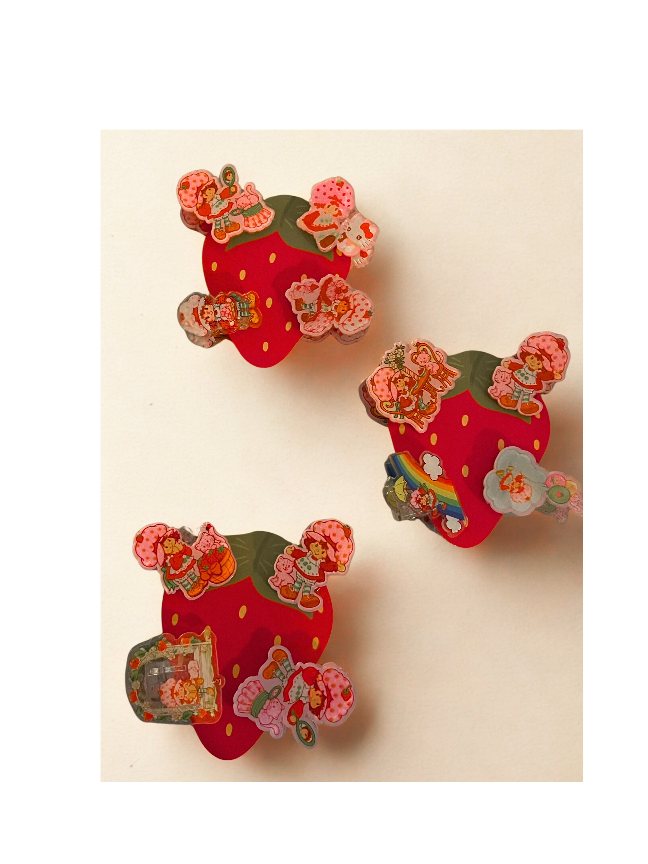Strawberry Sweet Handmade Stationery Clip Set - Multi-Use Binding & Chip Clips, Set of 4, DIY Craft Accessory