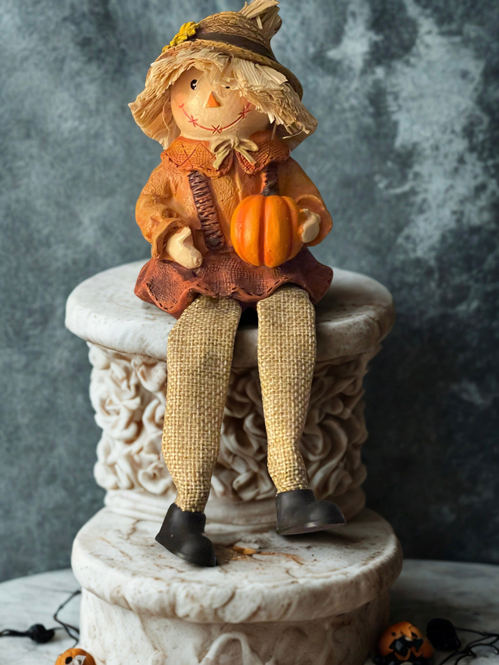 Raggedy scarecrow shelf sitter additional lifestyle view